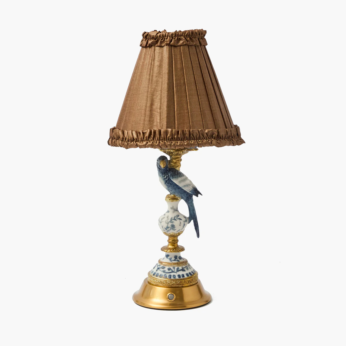 Brown Frilled Silk Lampshade (18cm)