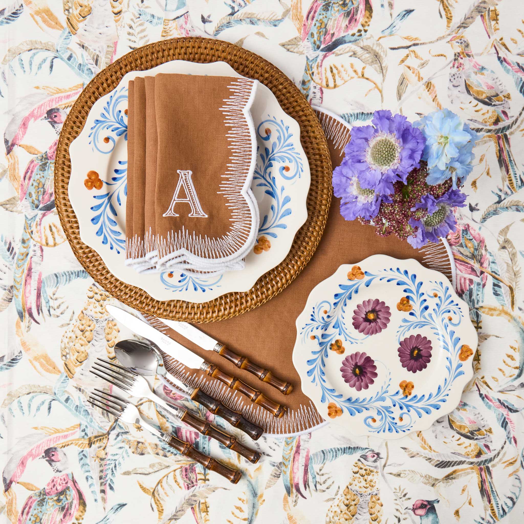 Brown Rattan Charger Plates (Set of 4)