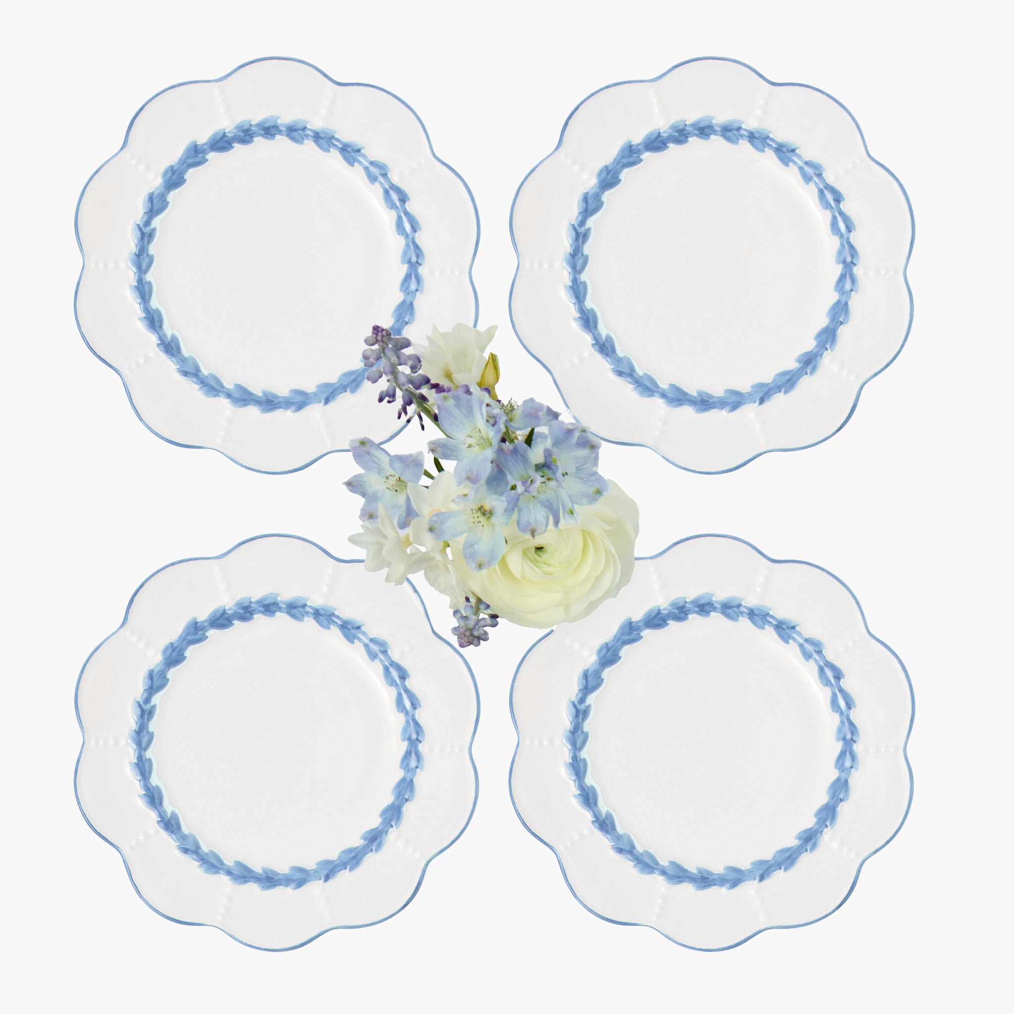 Blue Laurel Starter Plates (Set of 4)