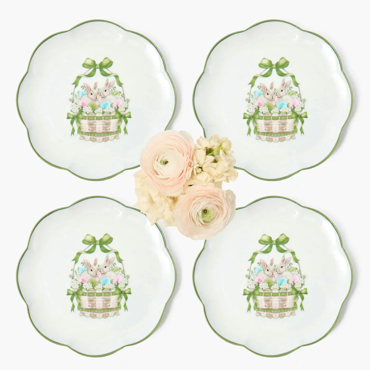 Bunnies in Basket Dinner Plates (Set of 4)