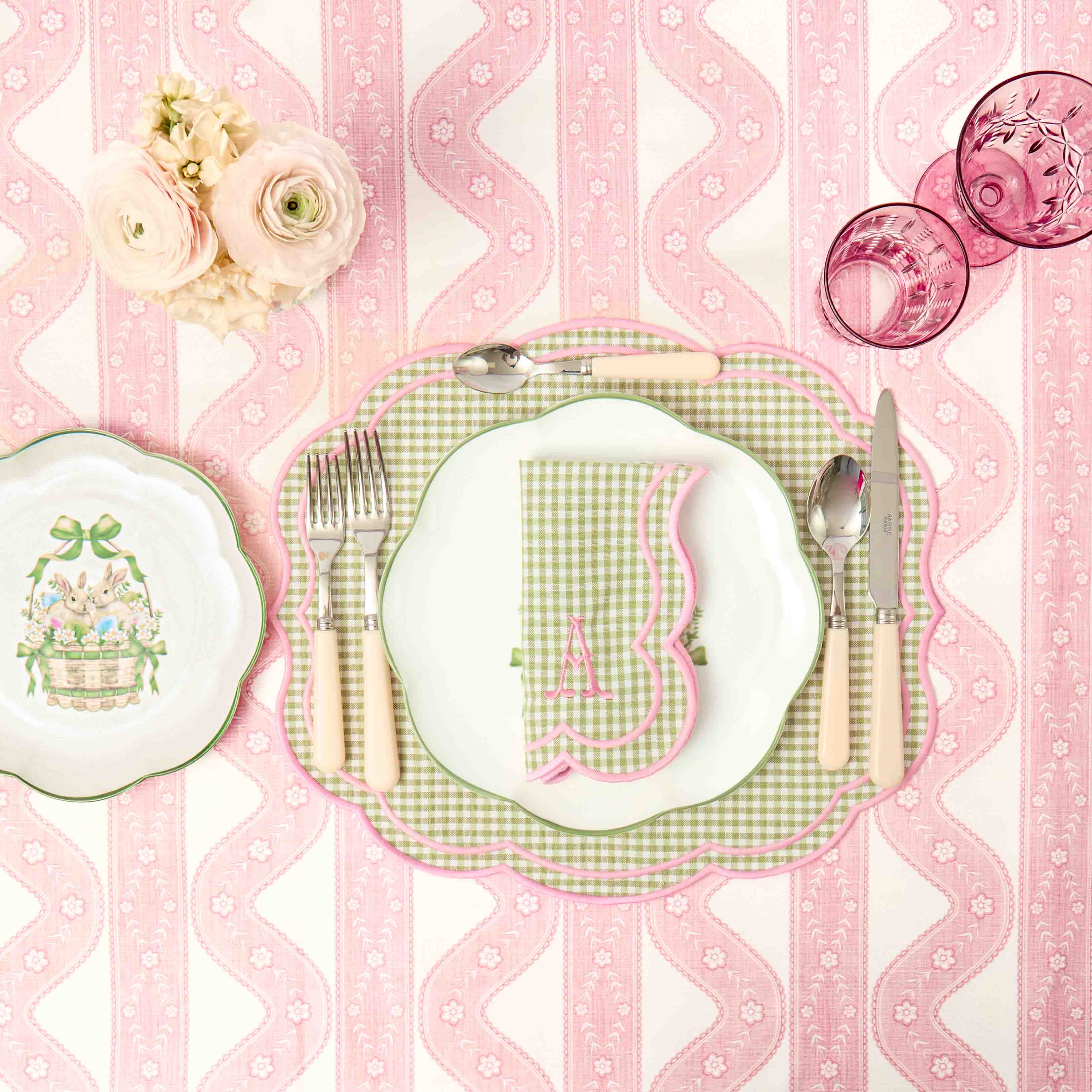 Pink Chloe Engraved Glassware (Set of 8)