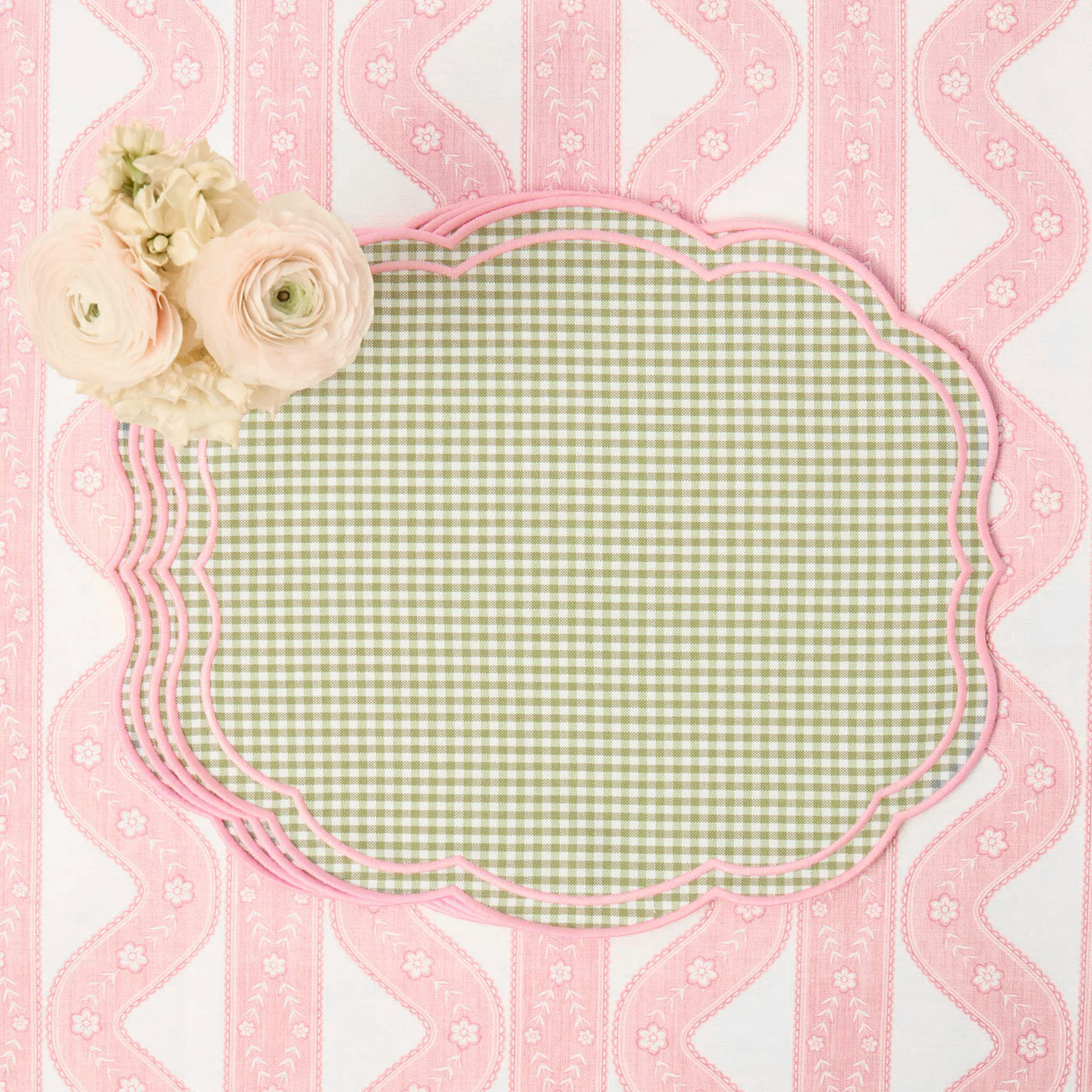 Eloise Green & Pink Gingham Placemats (Set of 4)