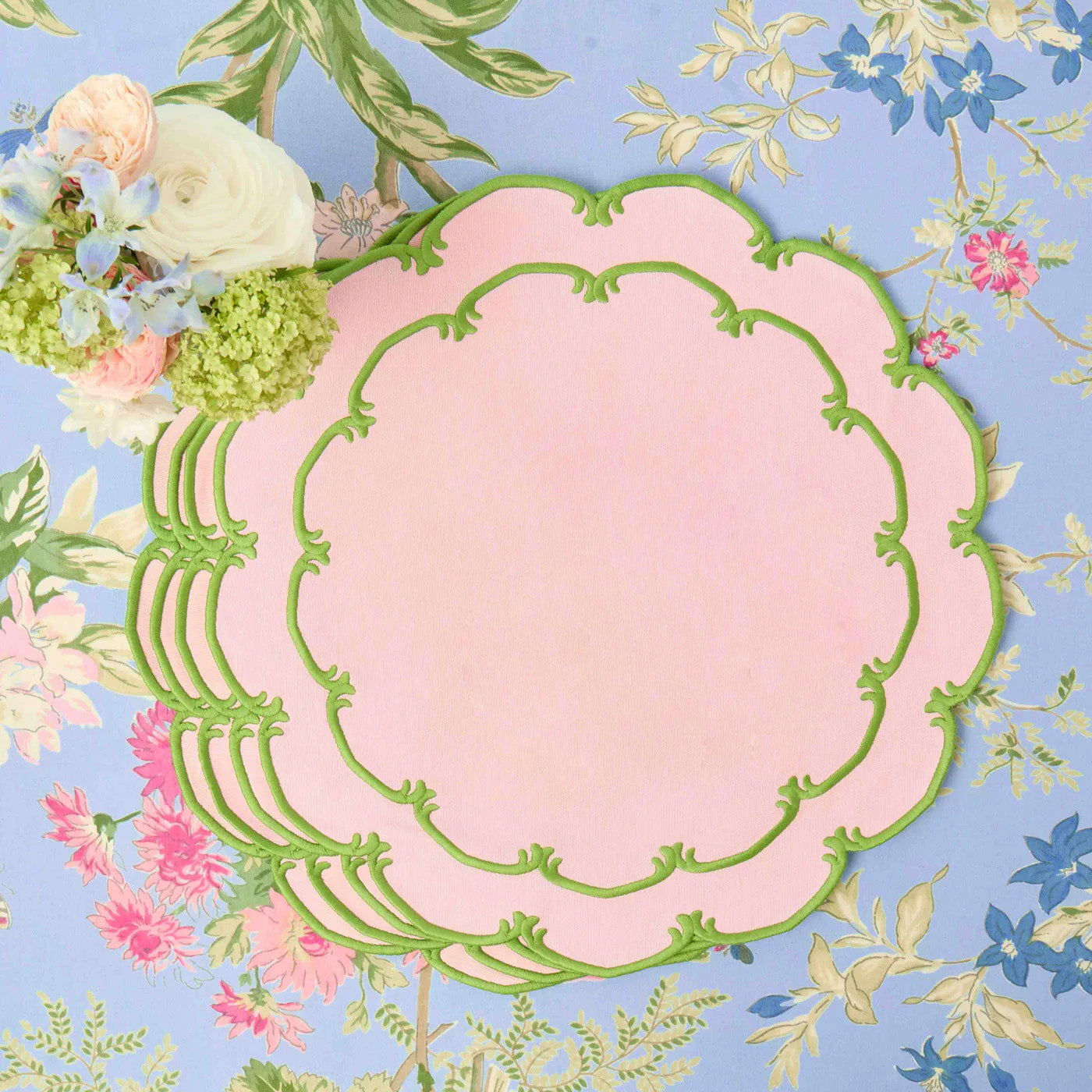Amanda Pink & Green Placemats (Set of 4)