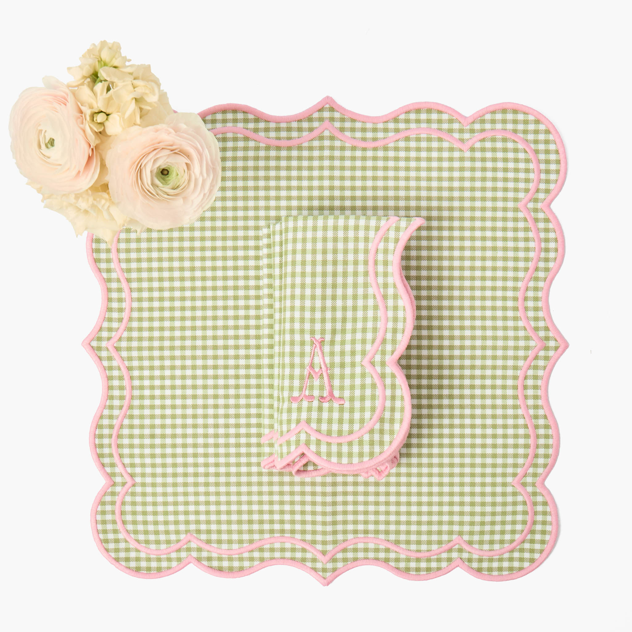 Eloise Green & Pink Gingham Napkins (Set of 4)