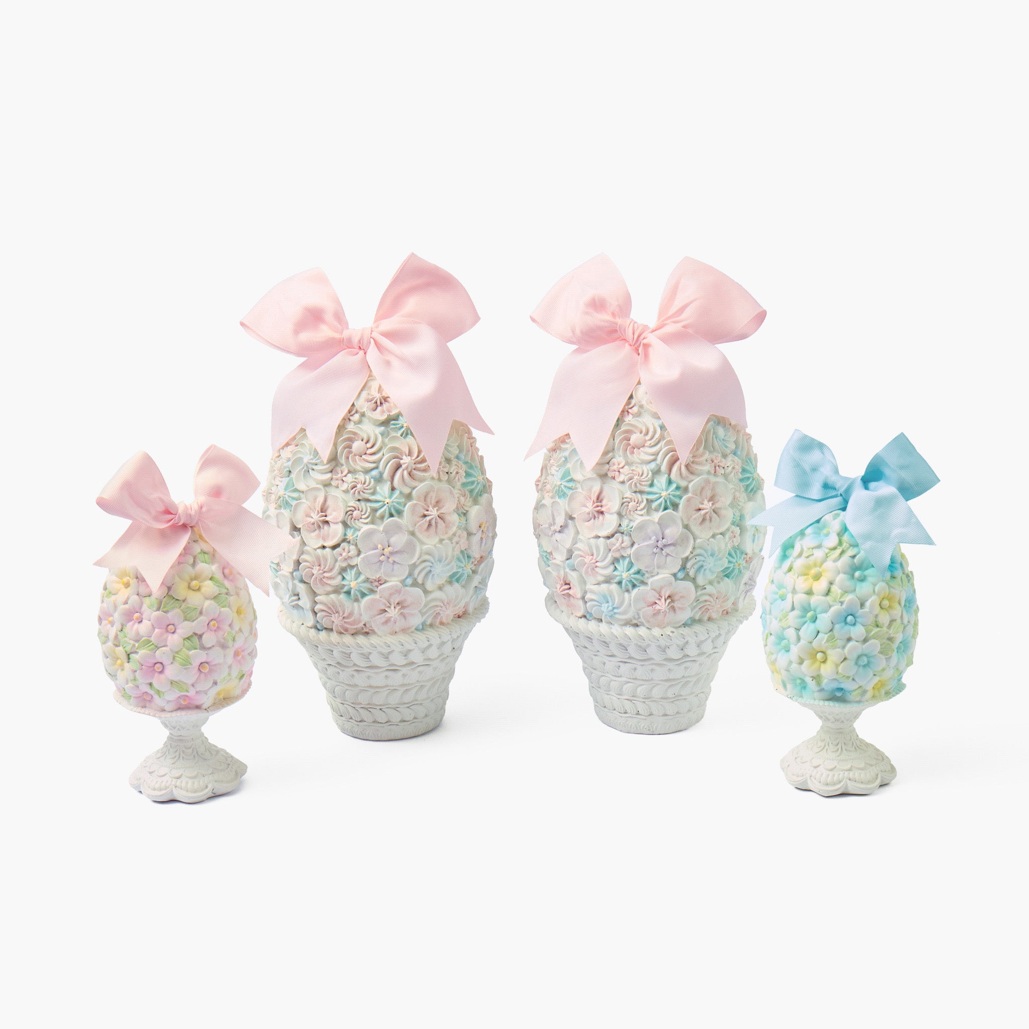 Pastel Large Floral Easter Eggs (Pair)
