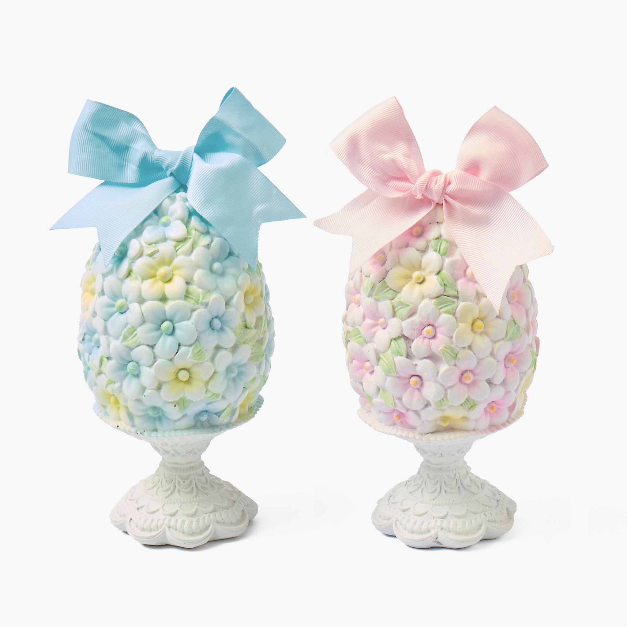 Pink & Blue Floral Easter Egg (Pair)