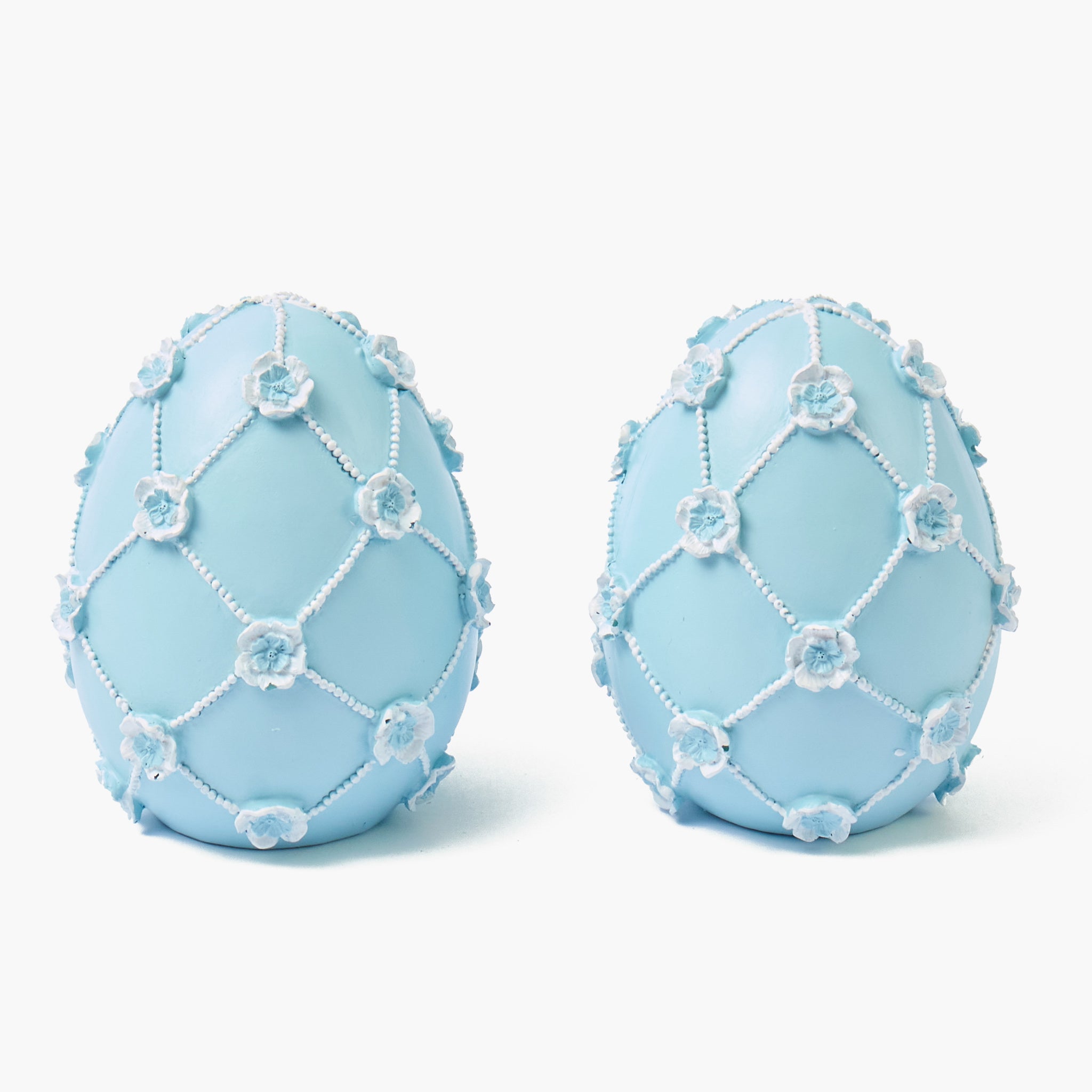 Blue Floral Trellis Easter Egg (Pair) - 20cm