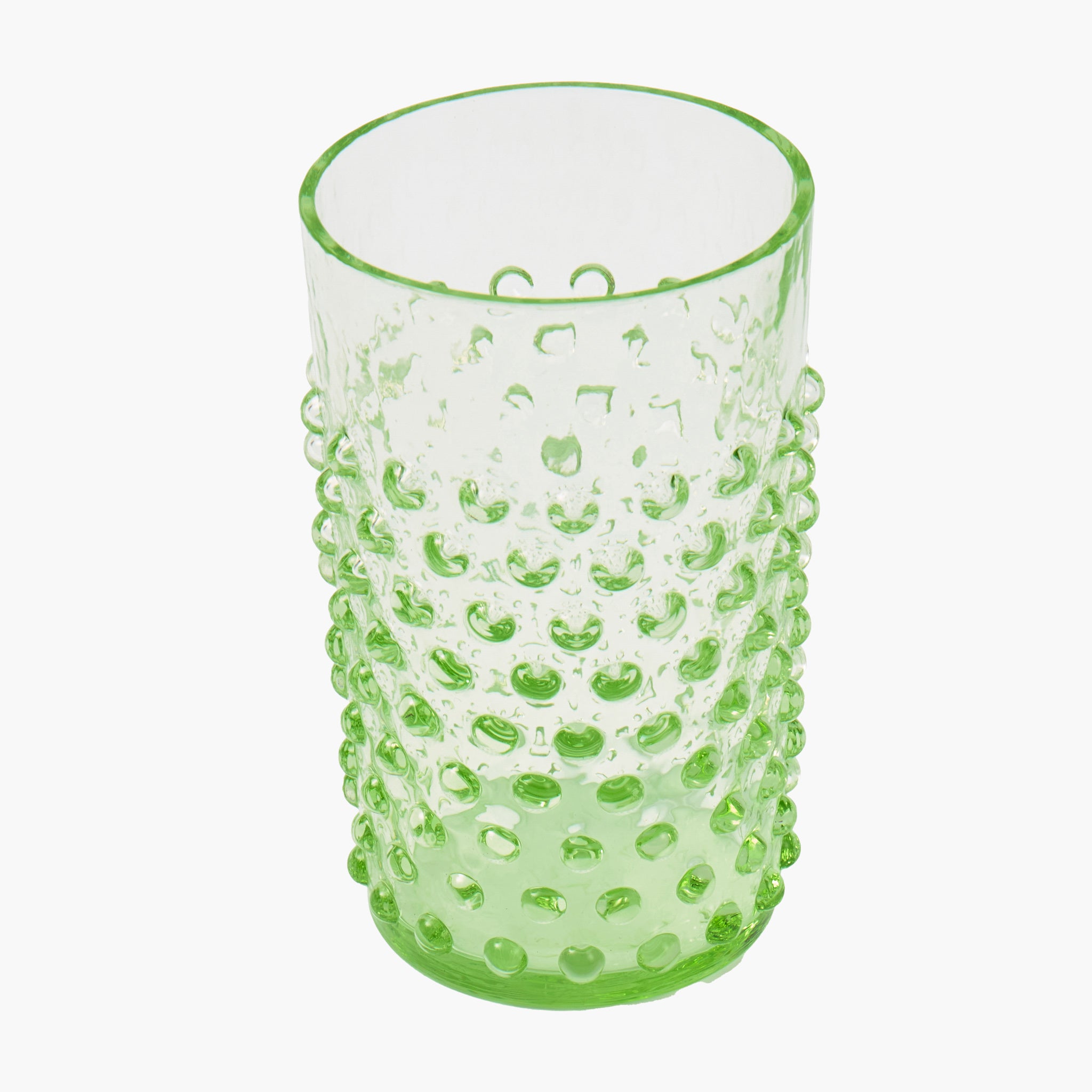 Emerald Hobnail Jug with Rose Handle & Glasses (set of 6)