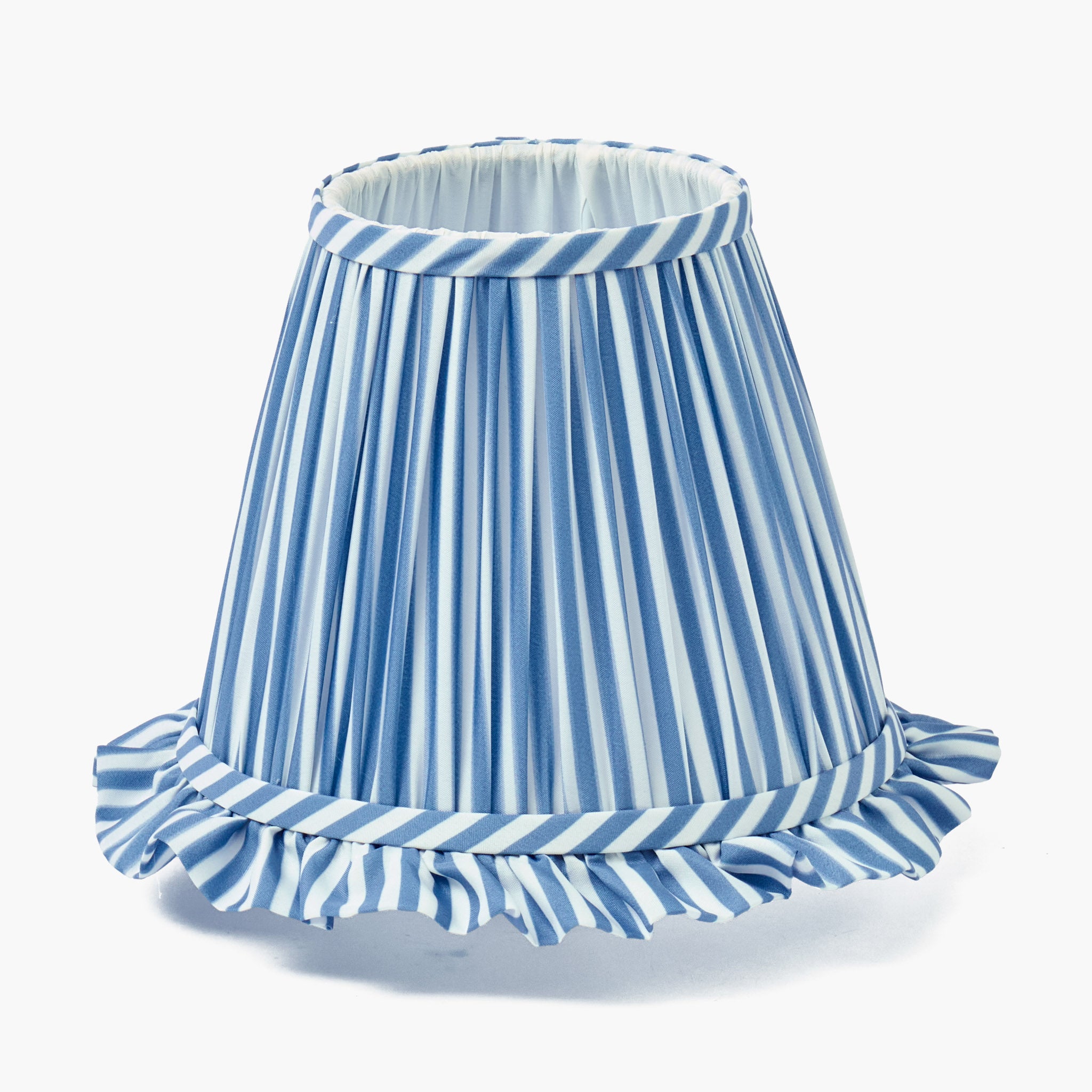 Blue Striped Ruffle Lampshade (18cm)