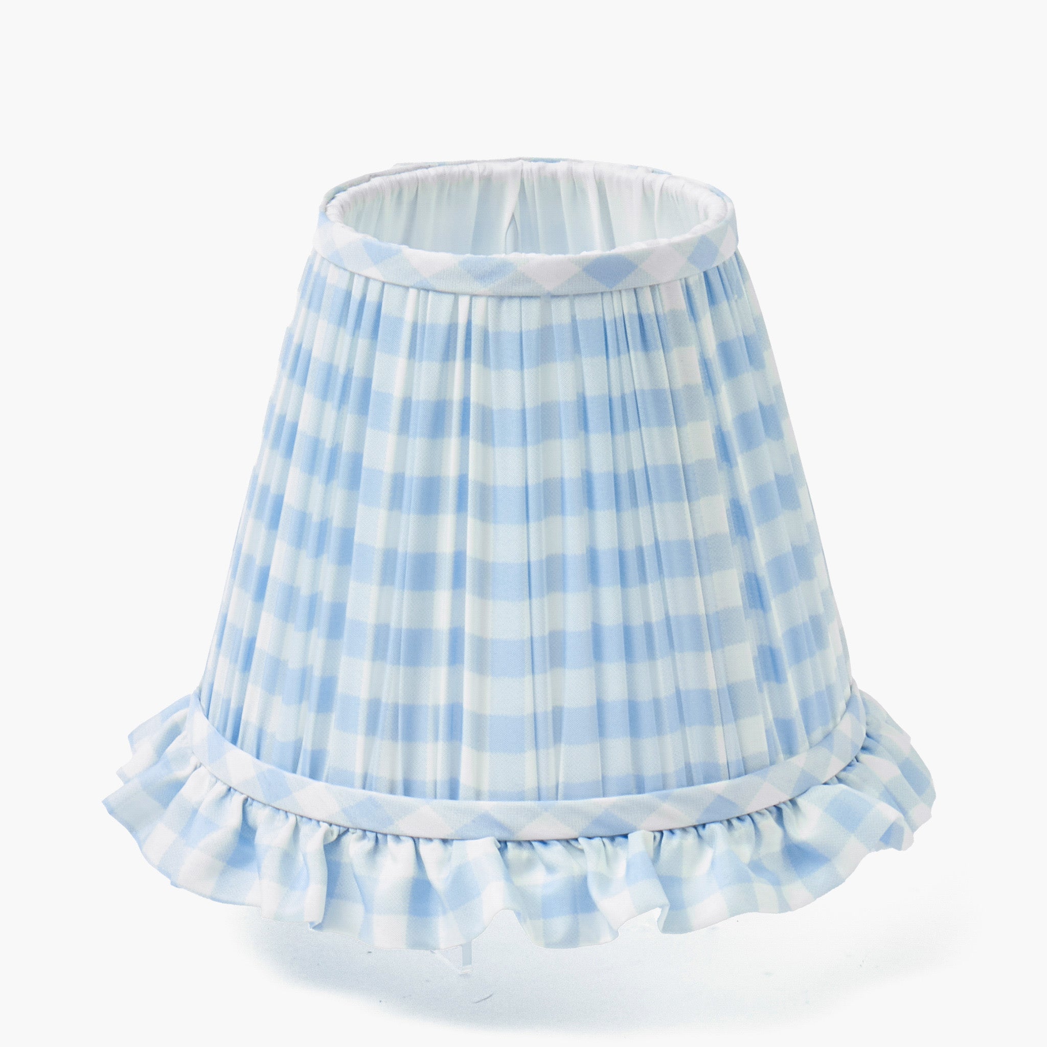 Blue Gingham Ruffle Lampshade (18cm)