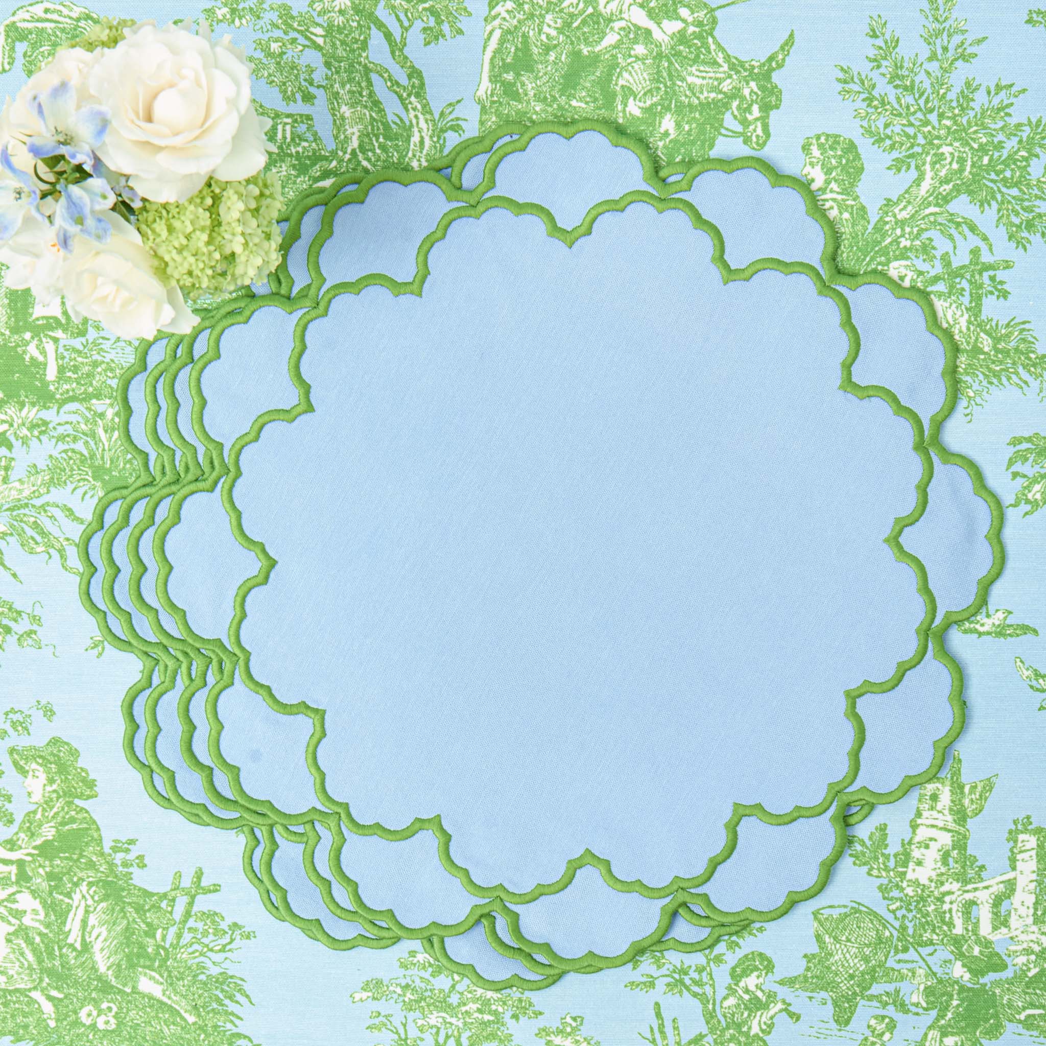 Lily Blue & Green Placemats (Set of 4)