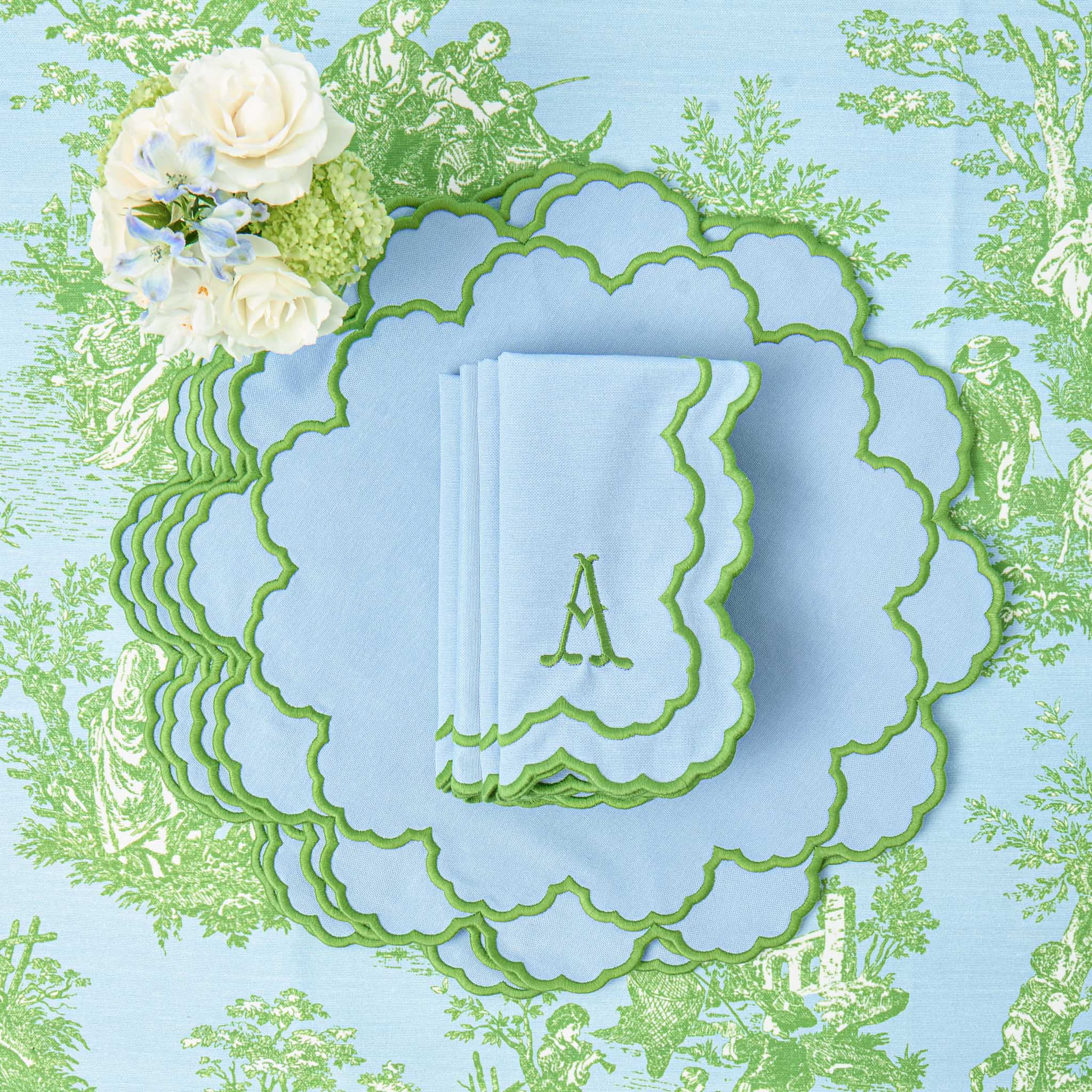 Lily Blue & Green Napkins (Set of 4)