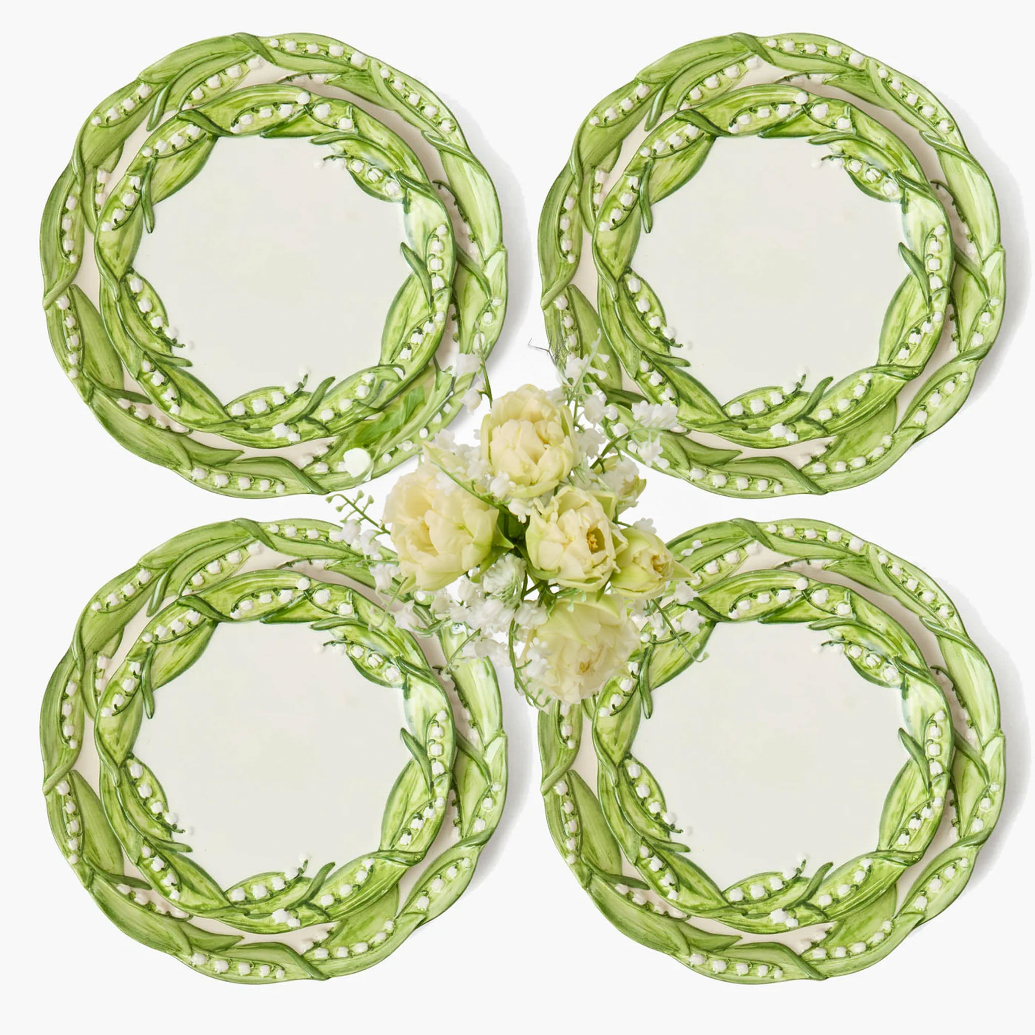 Lily of the Valley Dinner & Starter Plates (Set of 4)