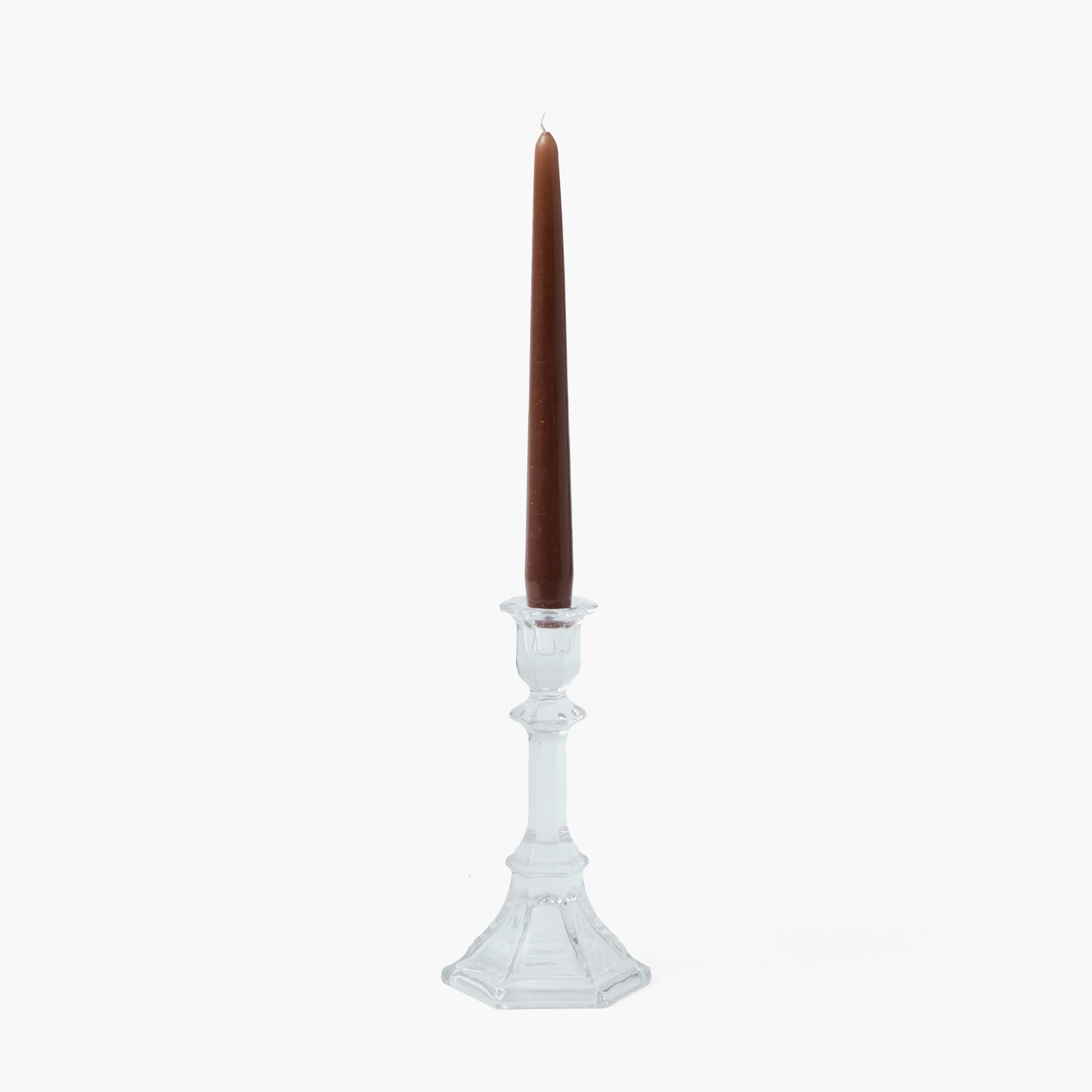 Glass Column Candle Holders (Pair)