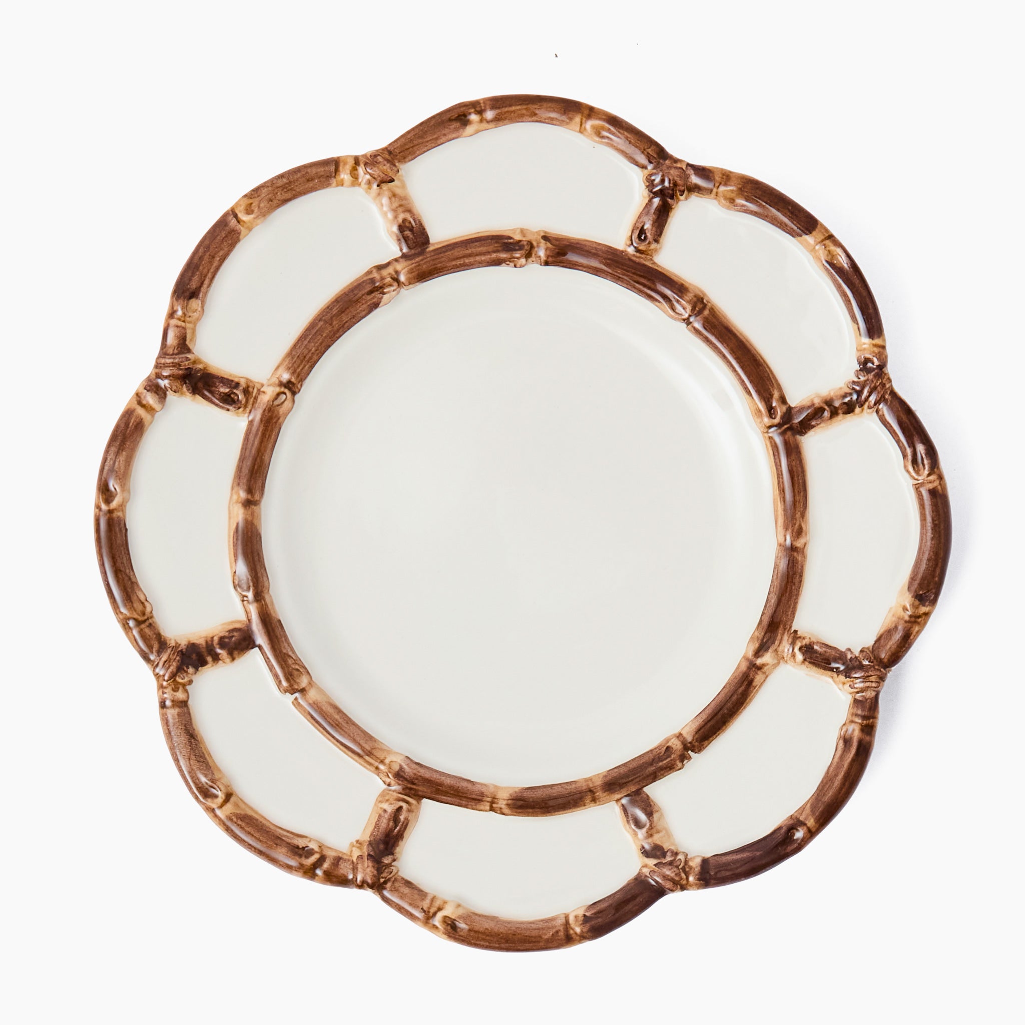Petal Burnt Bamboo Dinner Plate