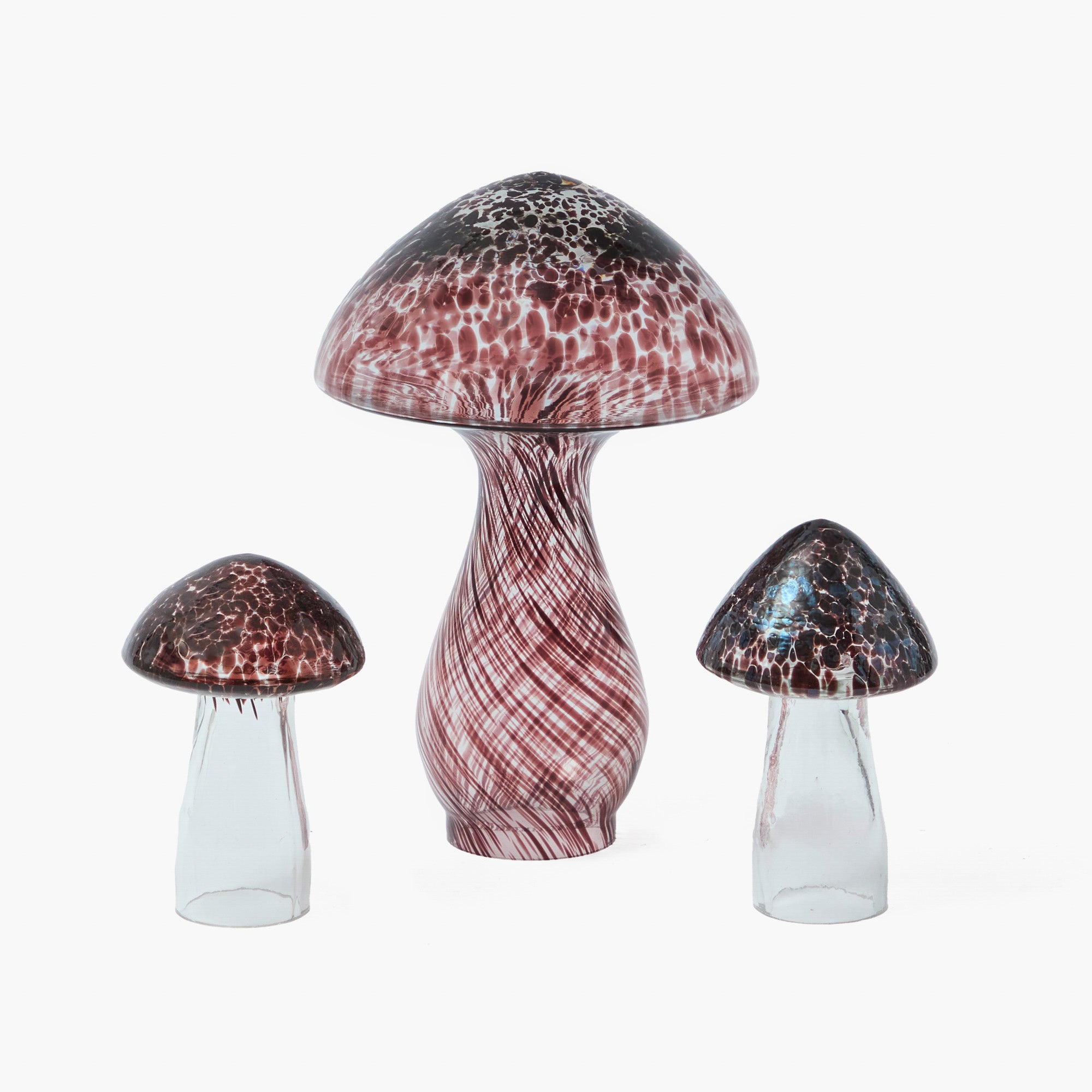 Brown Speckled Glass Mushroom Family