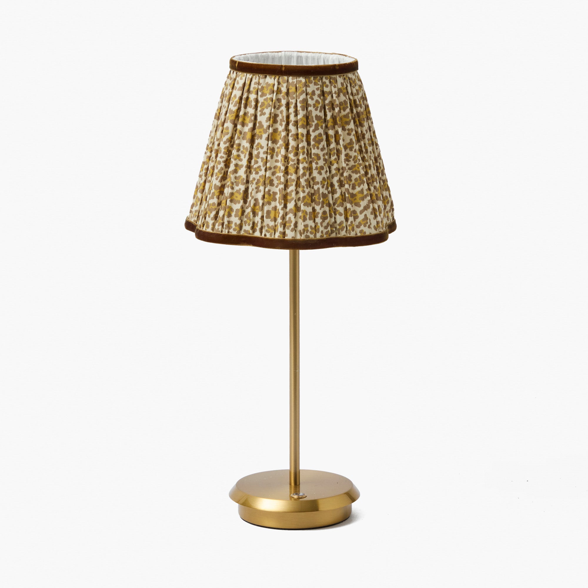 Tall Rechargeable Lamp with Natural Leopard Shade (18cm)