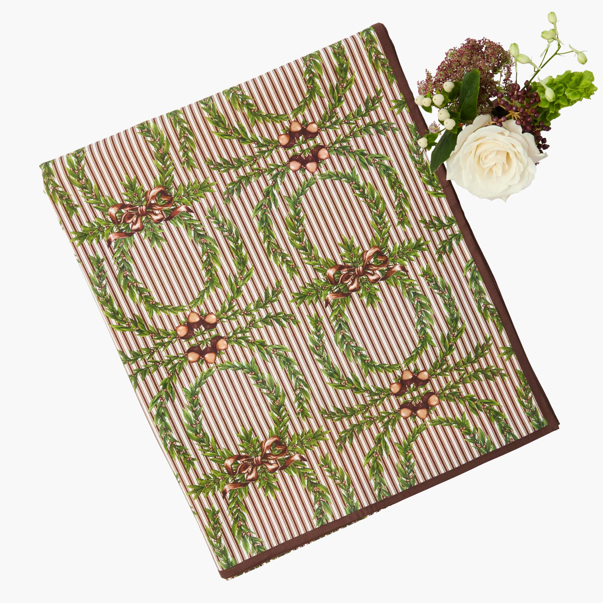 Striped Acorn Garland Tablecloth