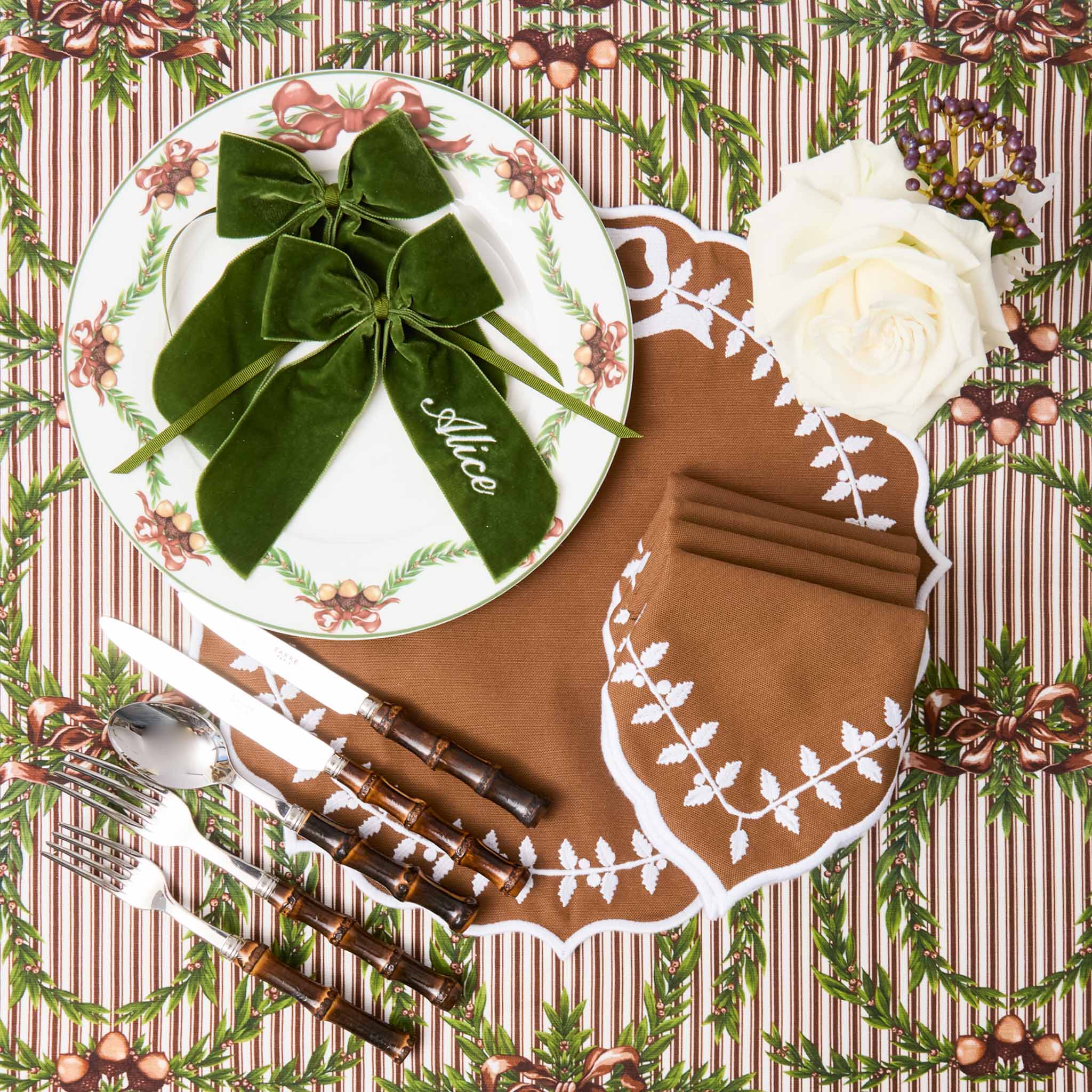 Personalisable Forest Green Bow