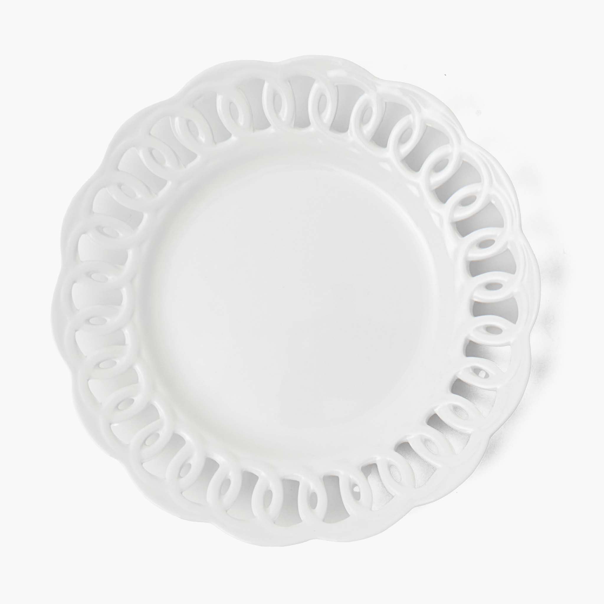 White Lace Dinner Plates (Set of 4)