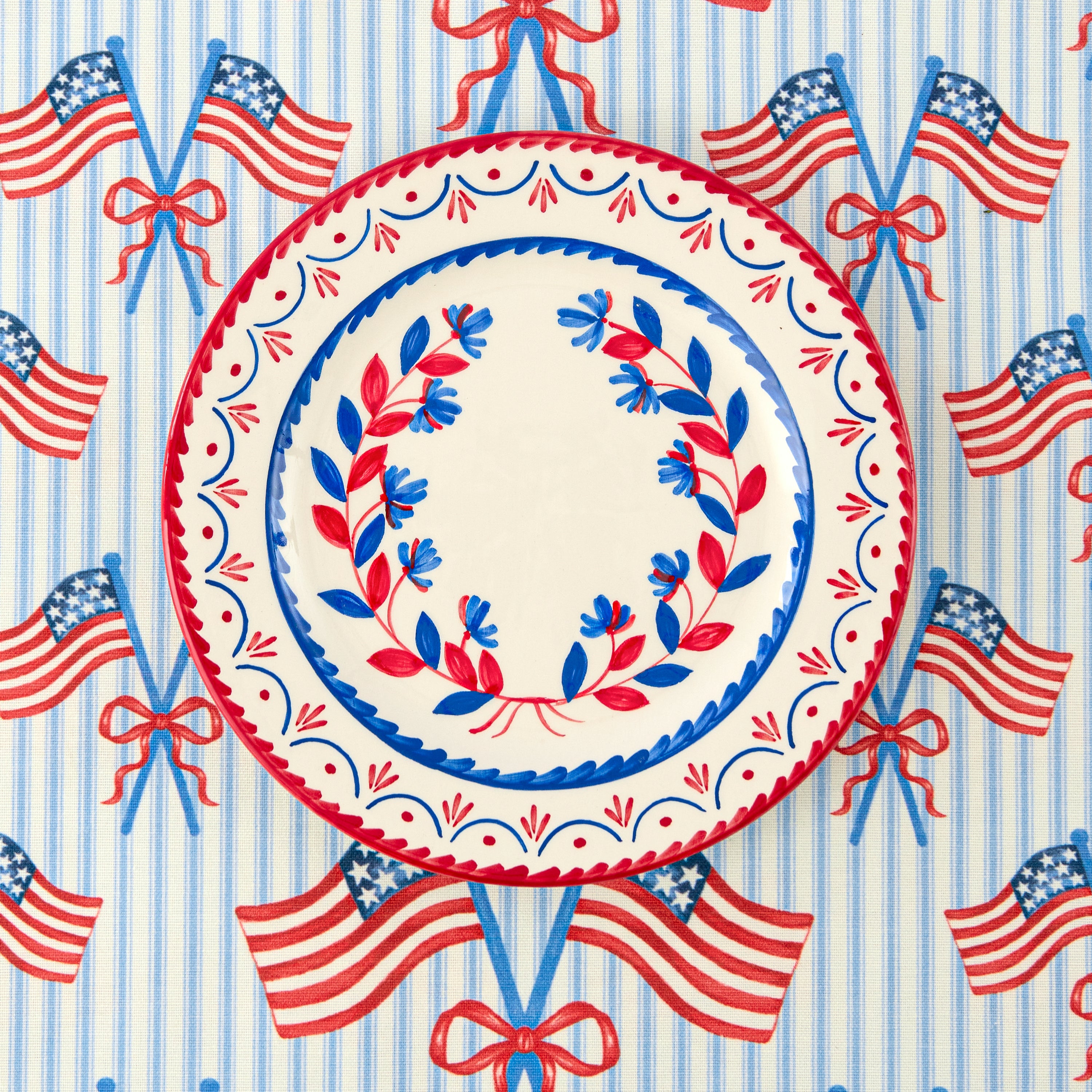 Blue & Red Josephine Dinner Plate