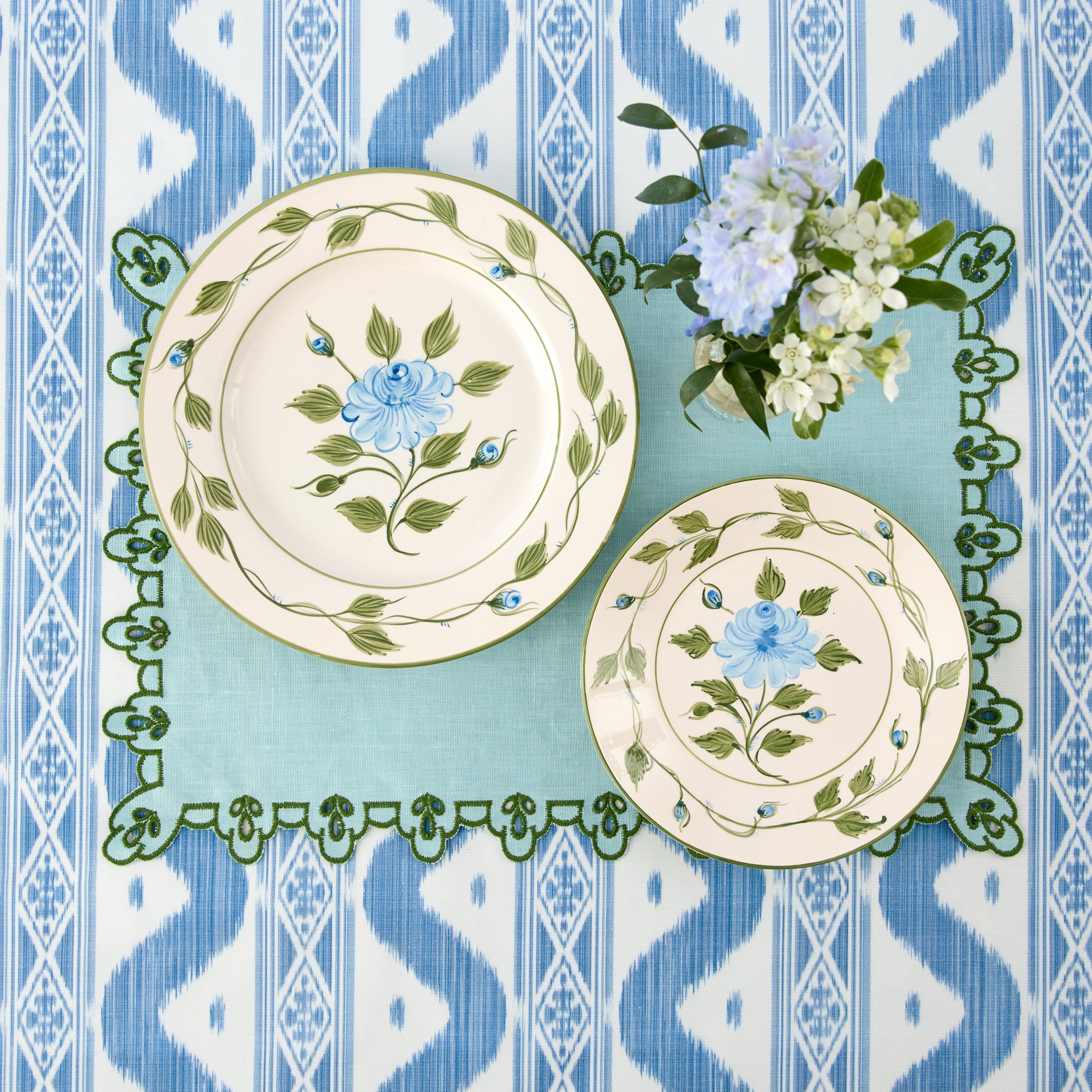Blue Ikat Tablecloth