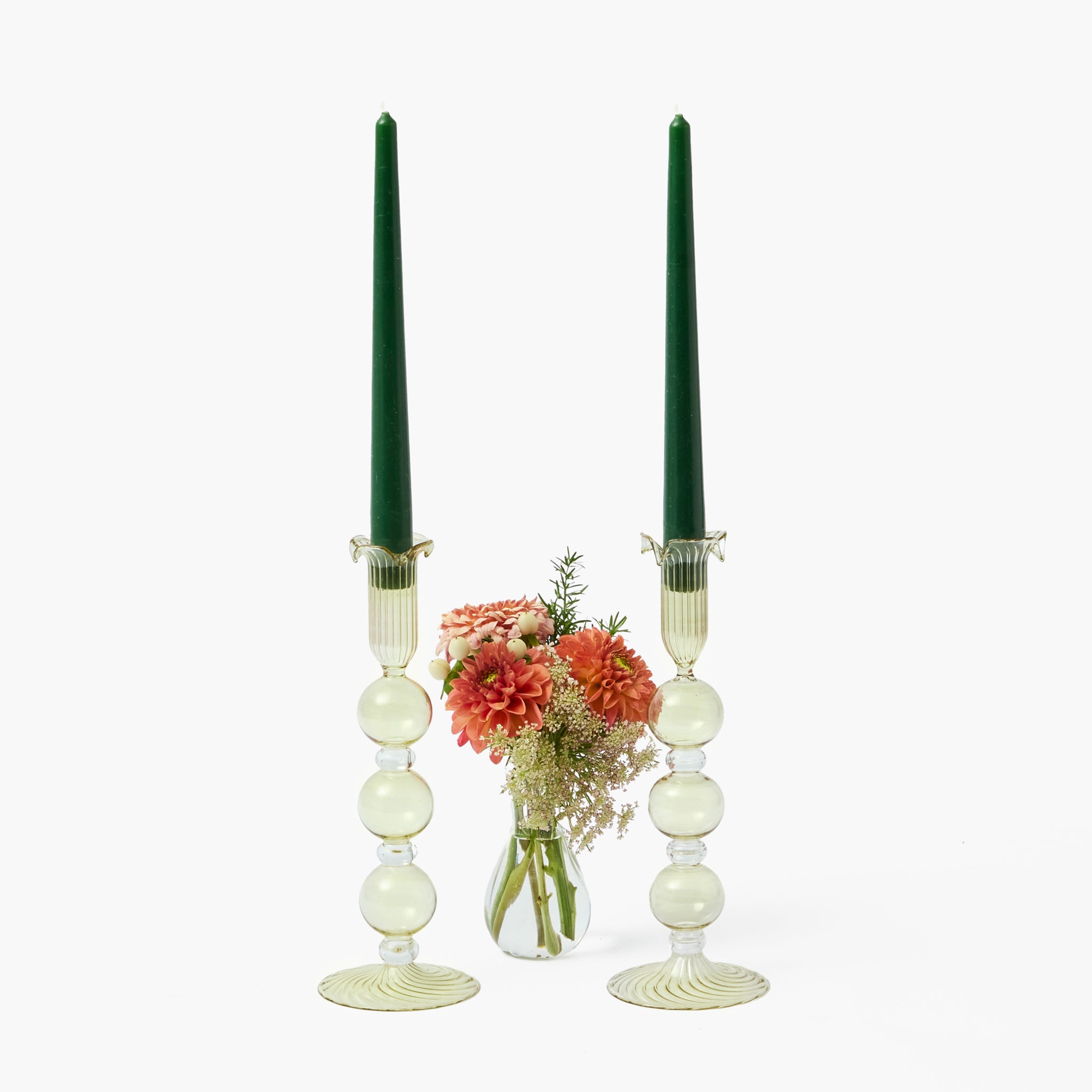 Eden Green Candle Holders (Pair)
