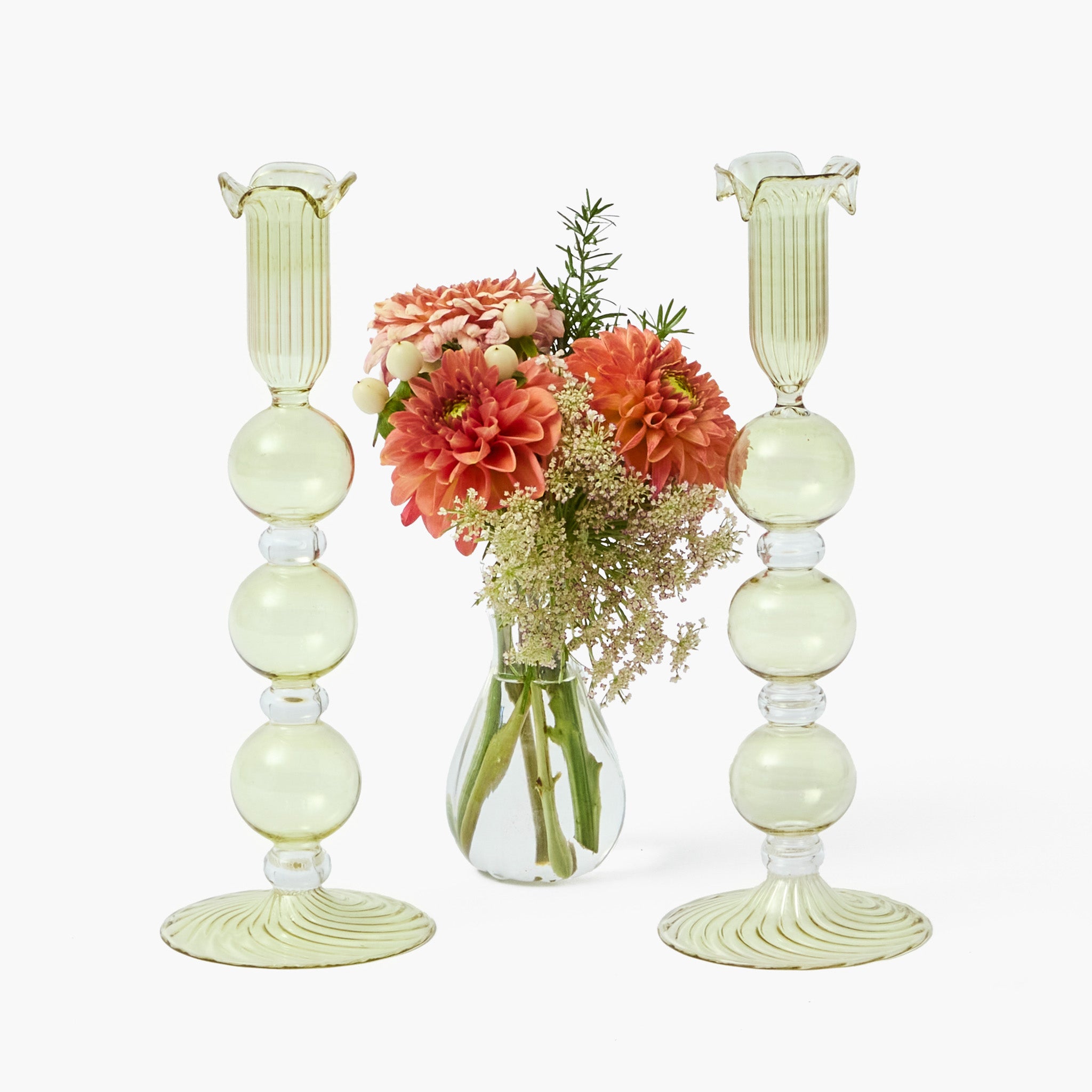 Eden Green Candle Holders (Pair)