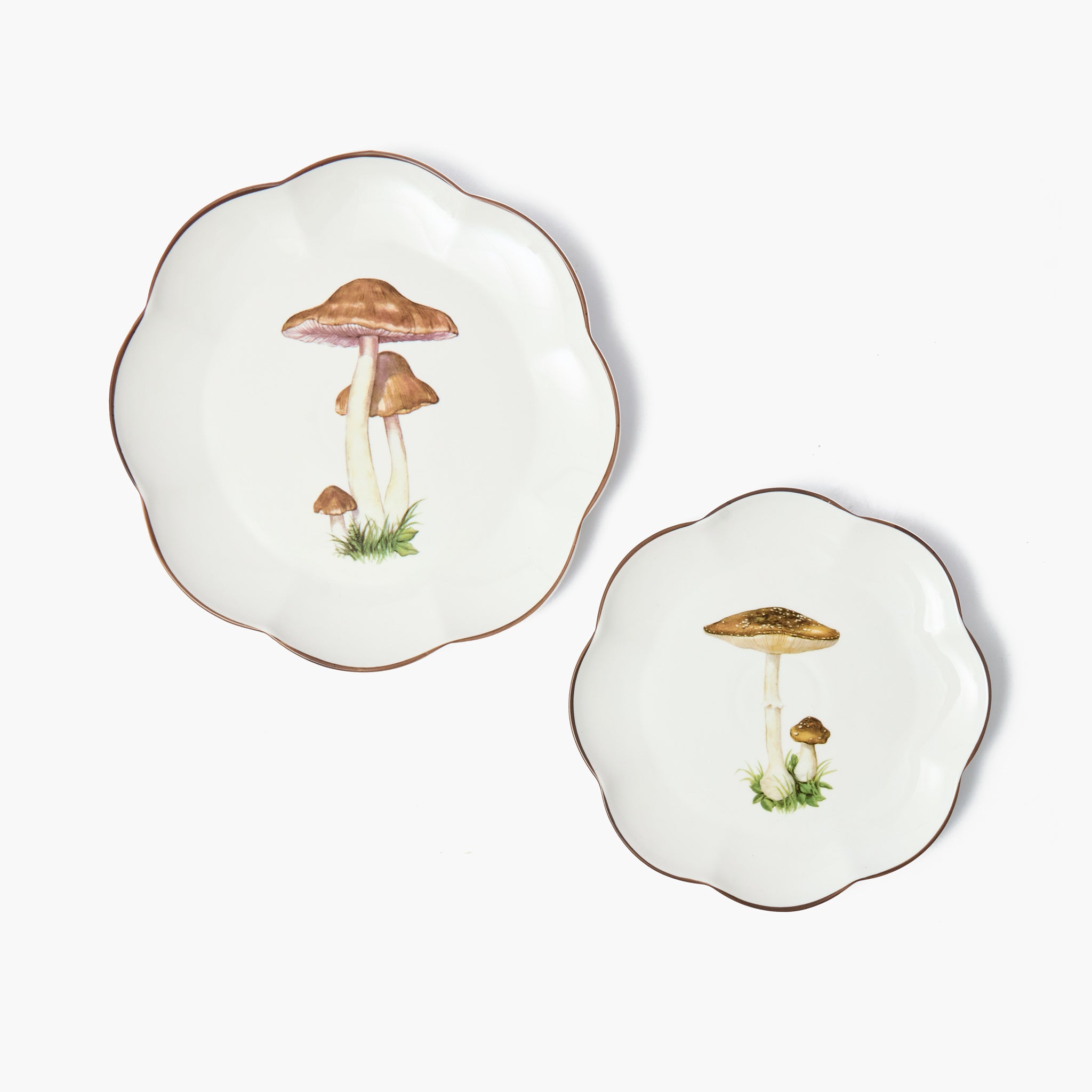 Scalloped Mushroom Starter Plate (Brown)