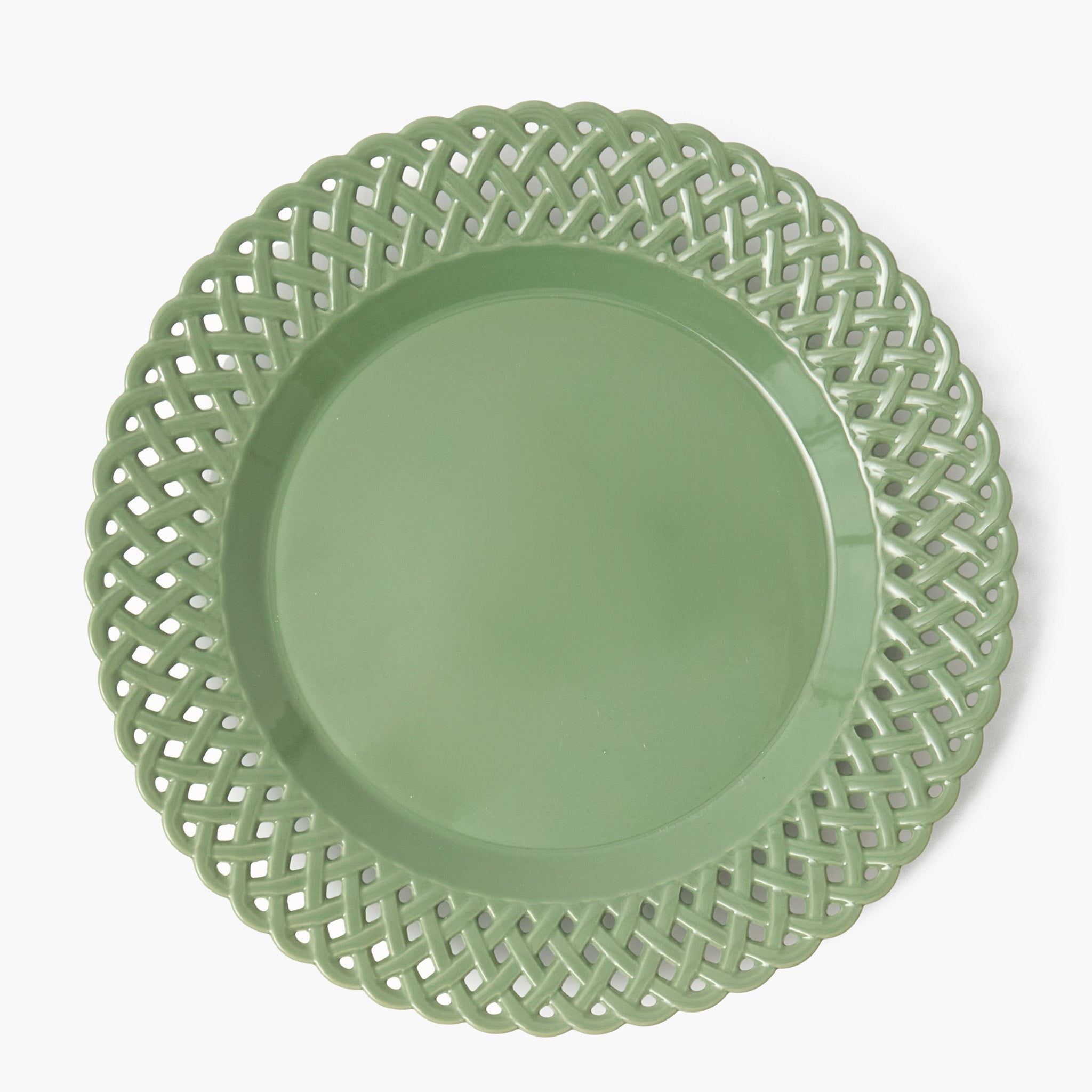 Sage Basketweave Dinner Plate