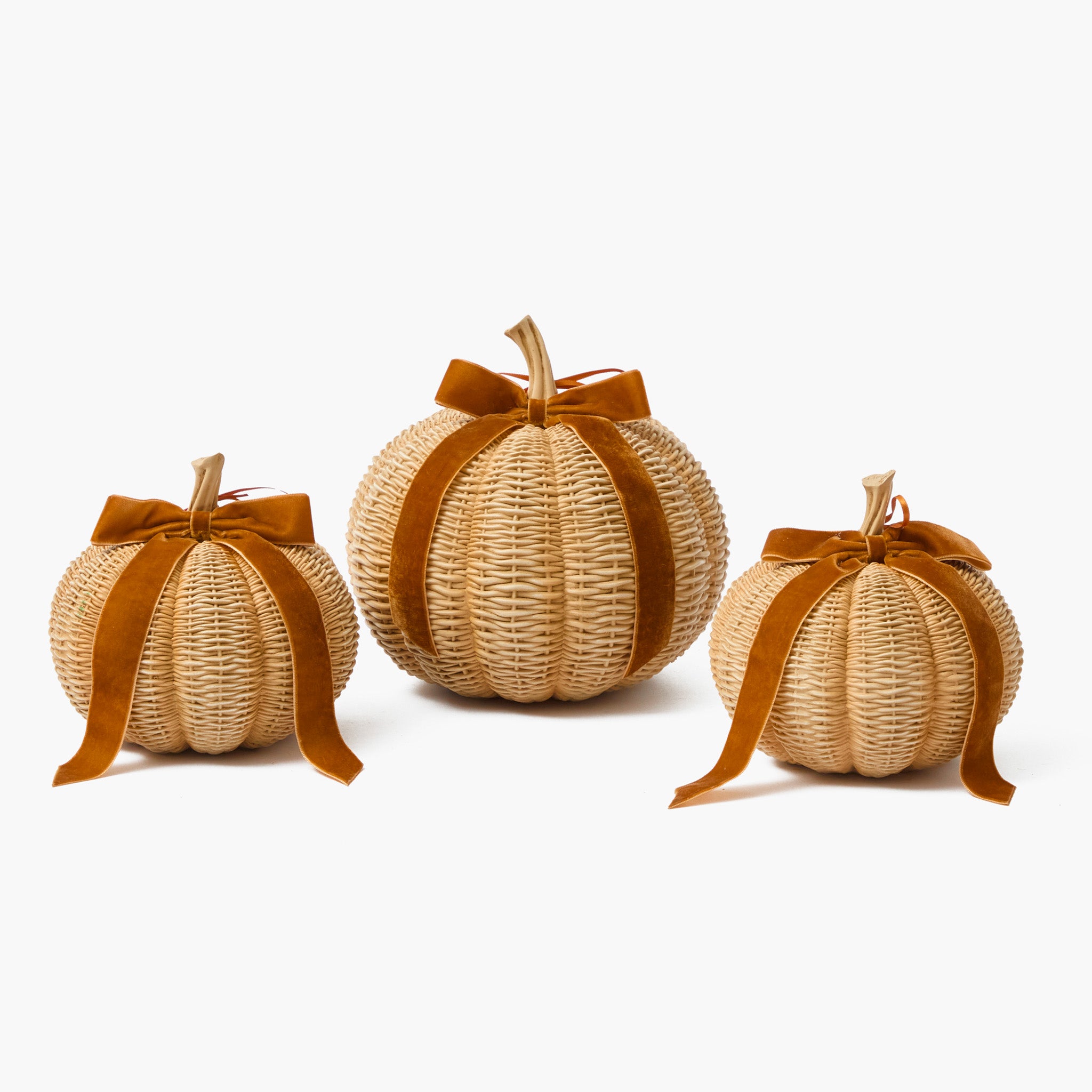 Mustard Velvet Bows (Set of 4) - 20cm