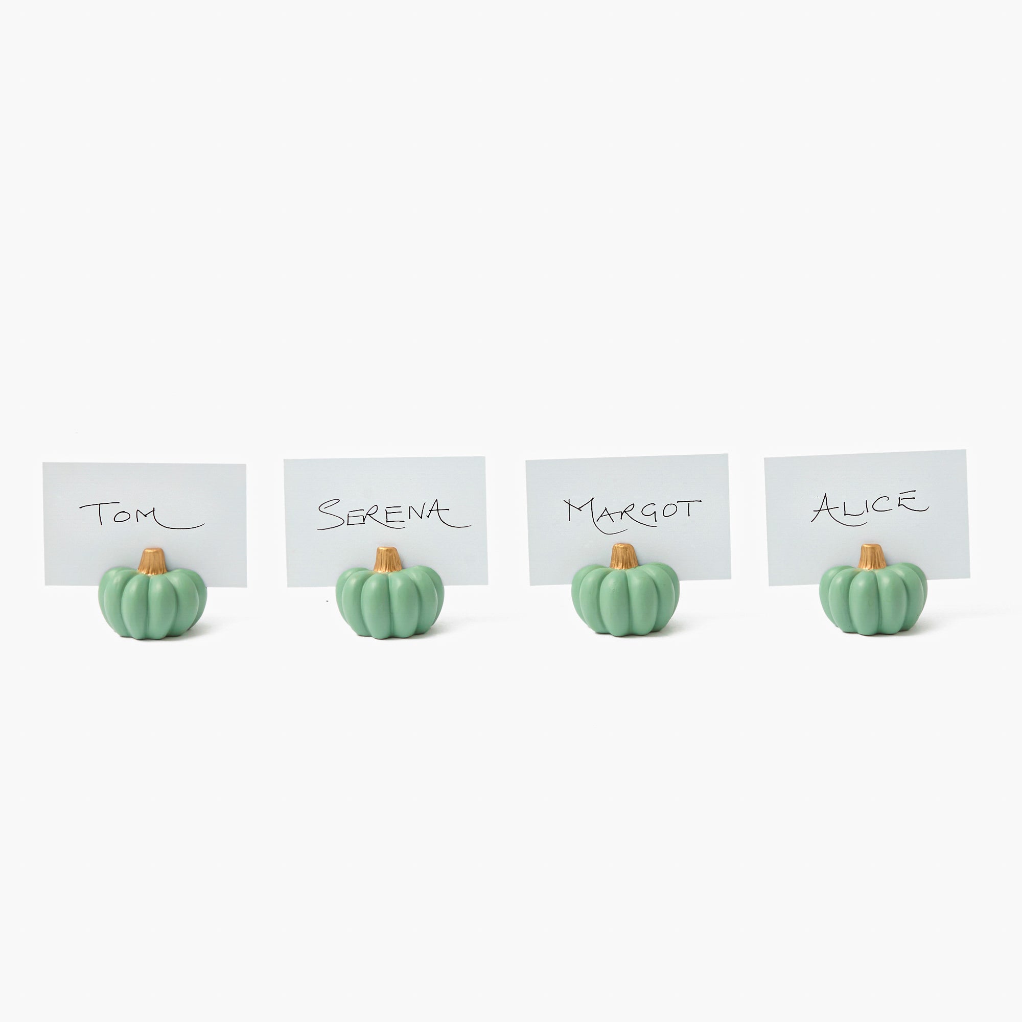 Sage Pumpkin Placecard Holders (Set of 4)
