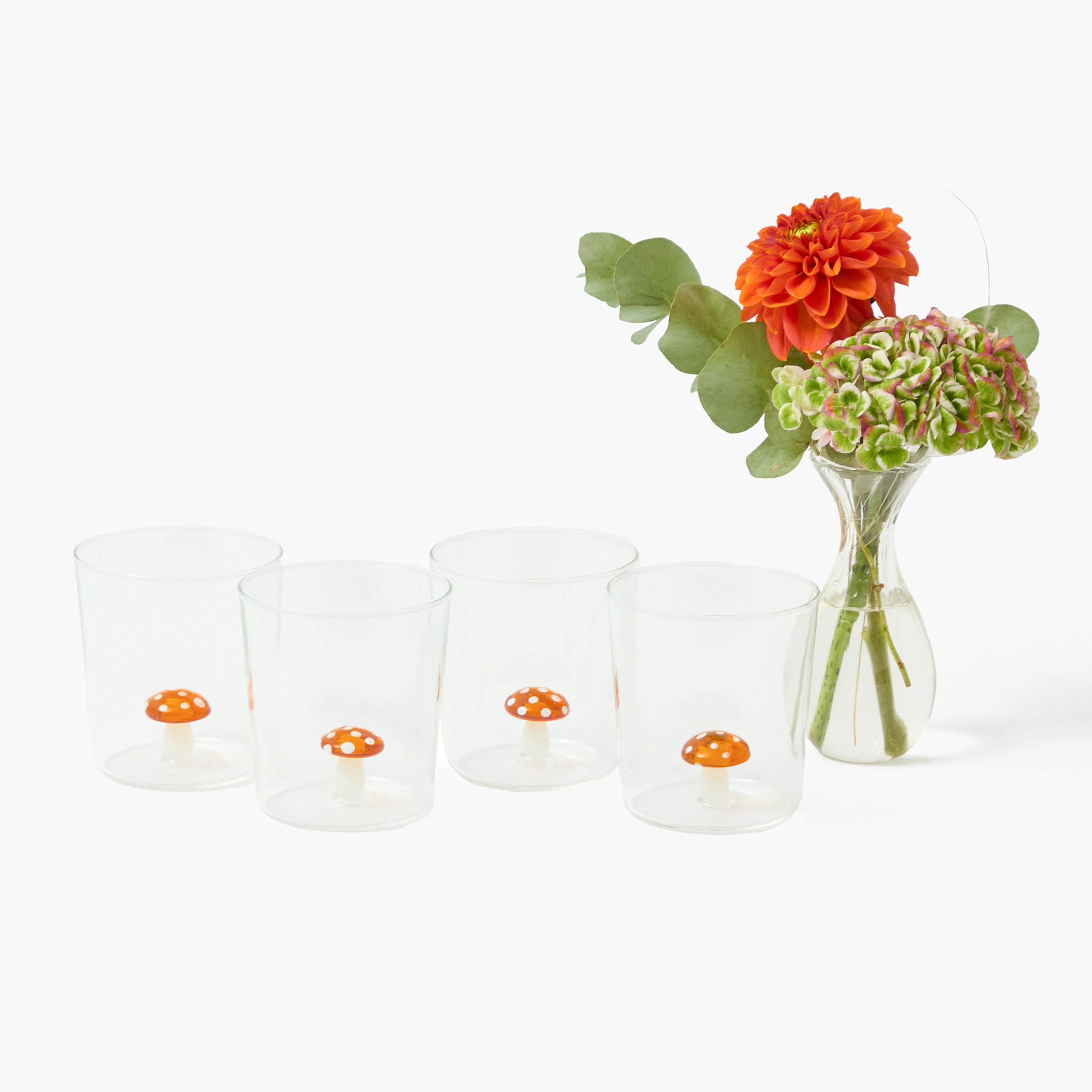 Caramel Mushroom Glasses (Set of 4)