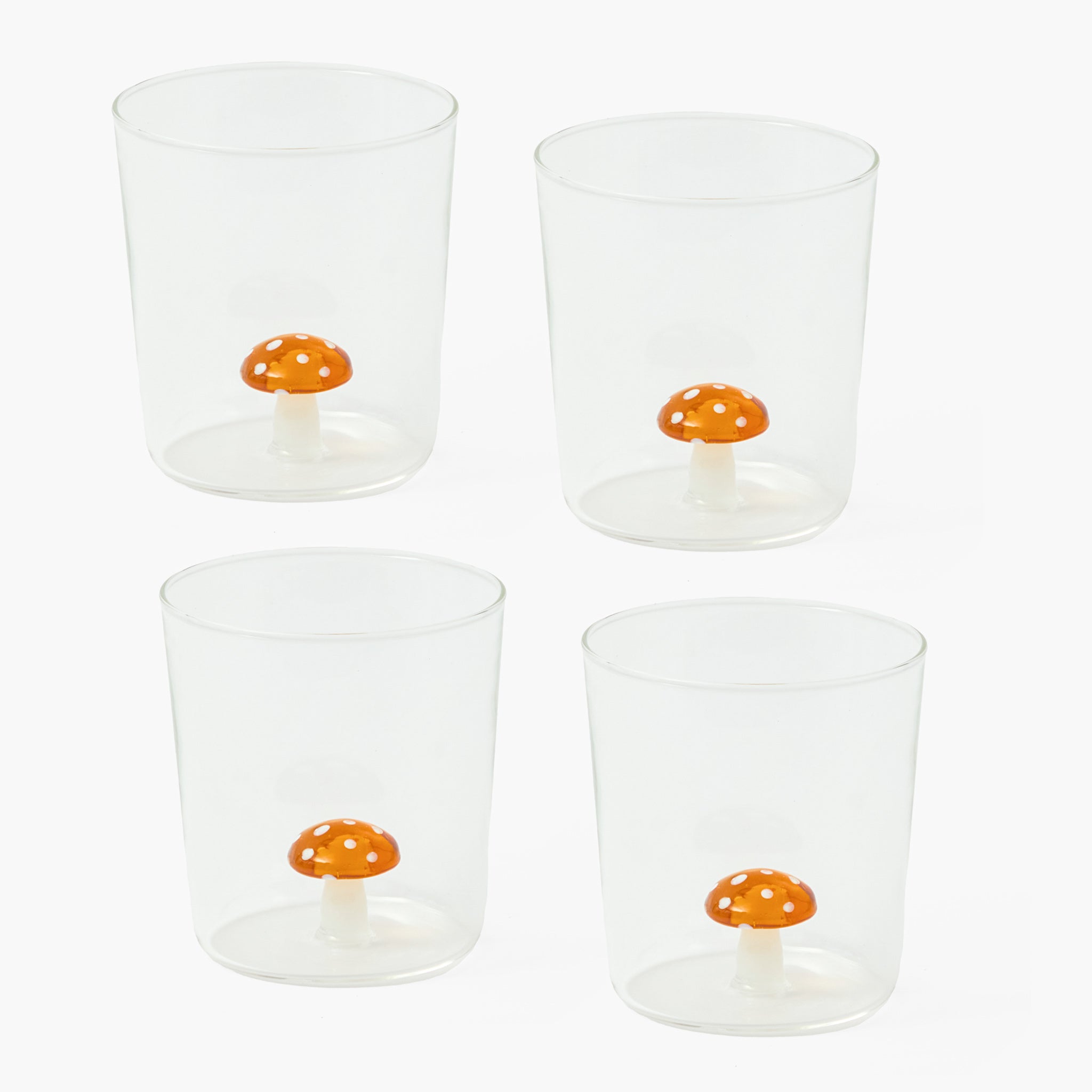 Caramel Mushroom Glasses (Set of 4)