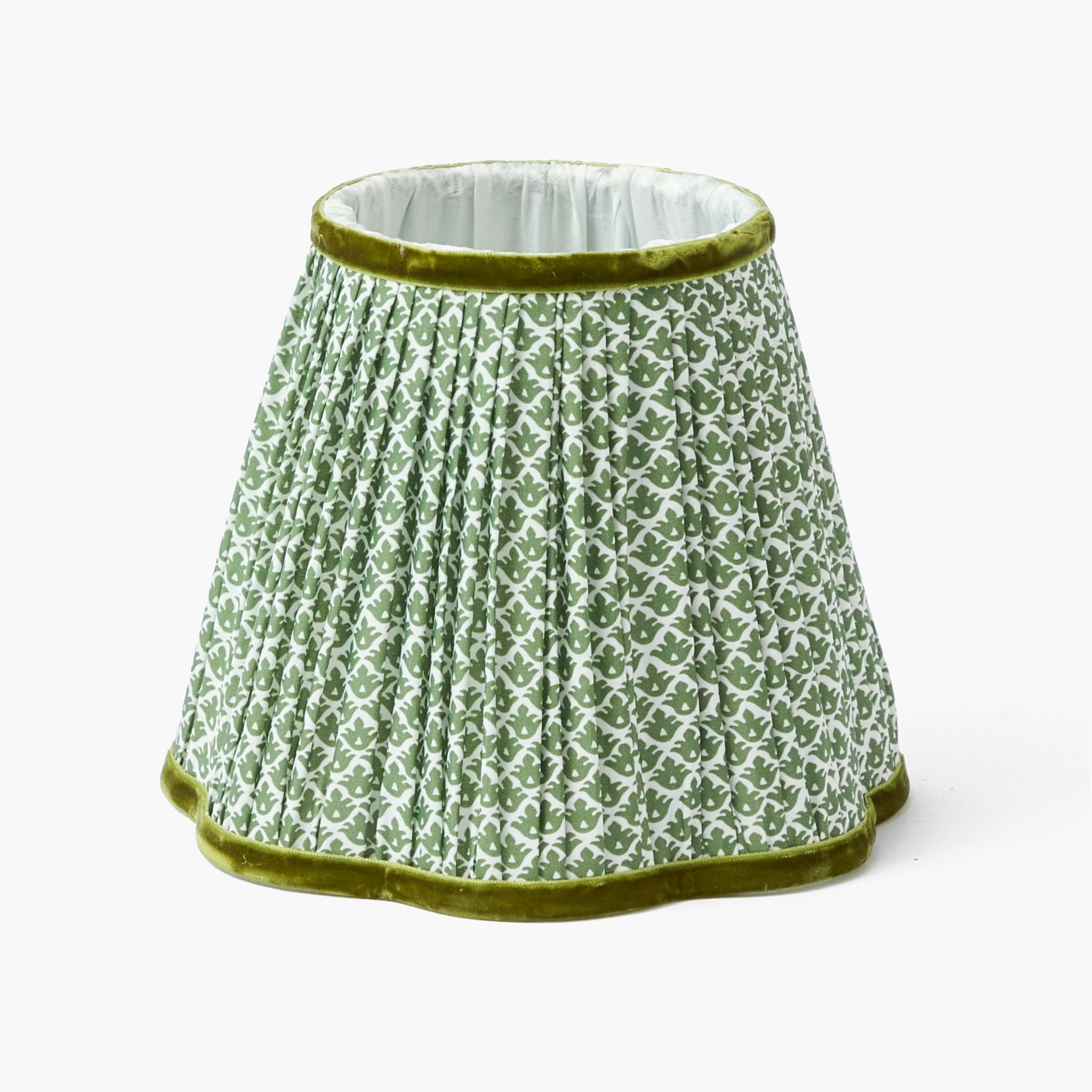 Short Corinthian Square Rechargeable Lamp with Olive Lotus Shade (18cm)