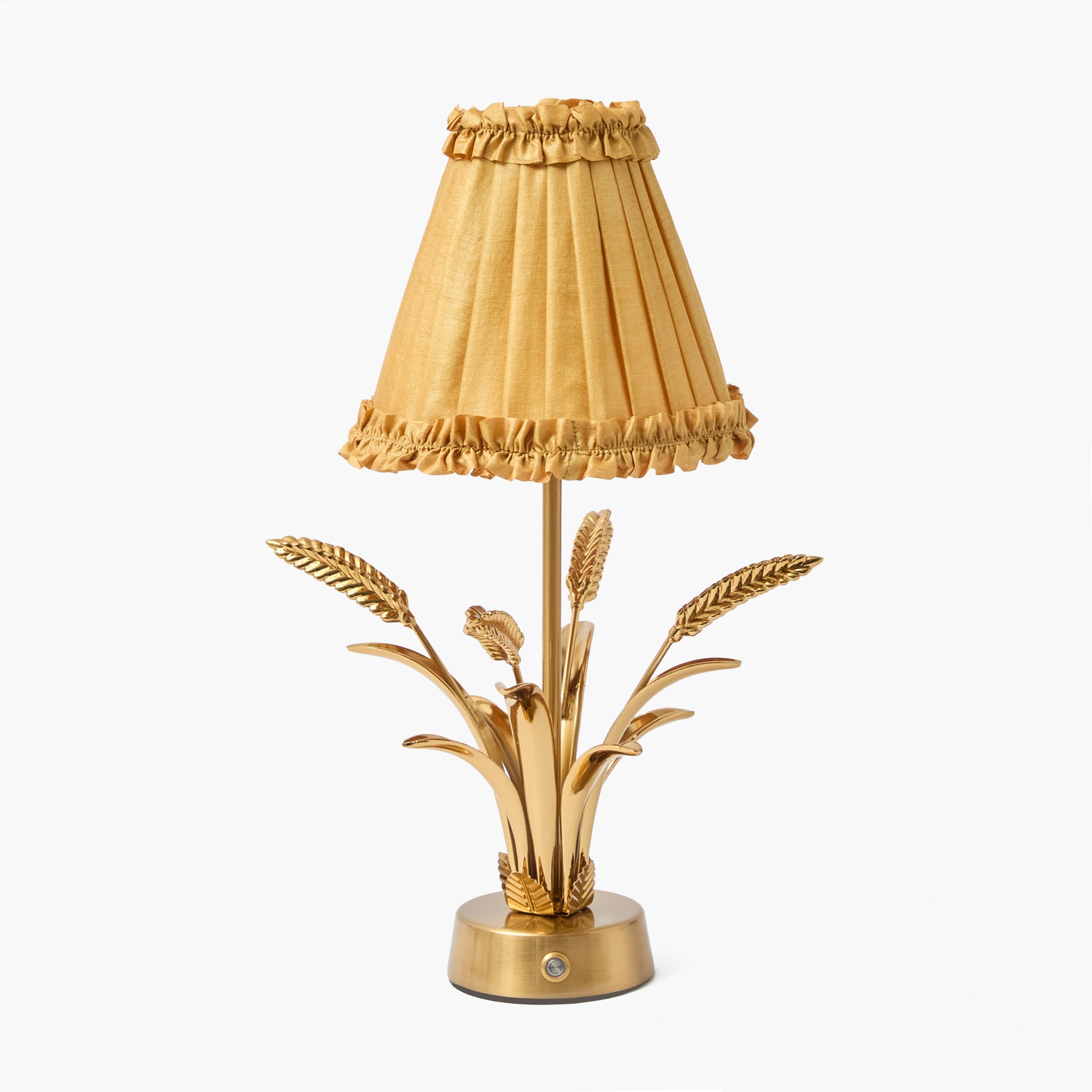 Corn Sheaf Rechargeable Lamp with Caramel Silk Shade (18cm)