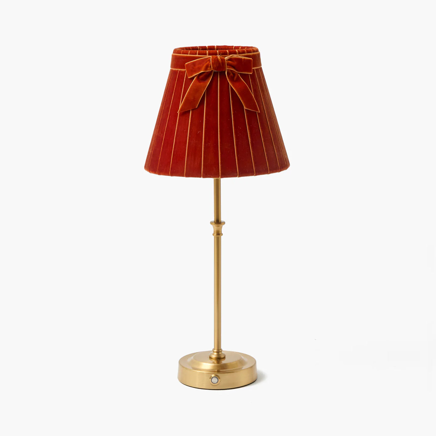 Edie Tall Rechargeable Lamp with Orange Velvet Bow Shade (18cm)