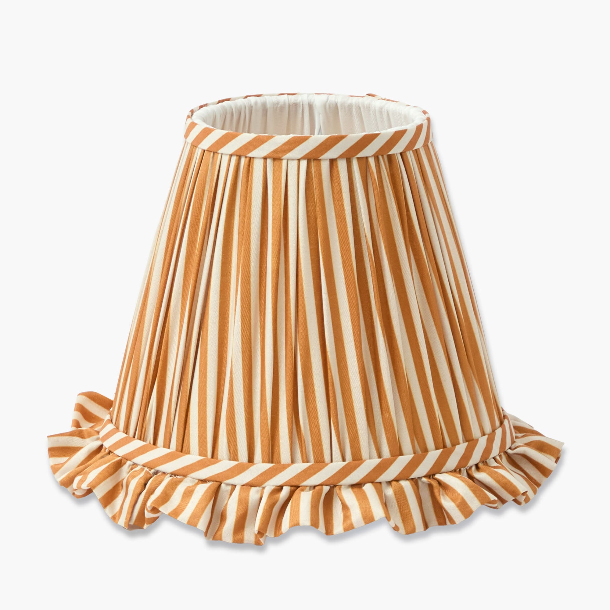 Mustard Striped Ruffle Lampshade (18cm)