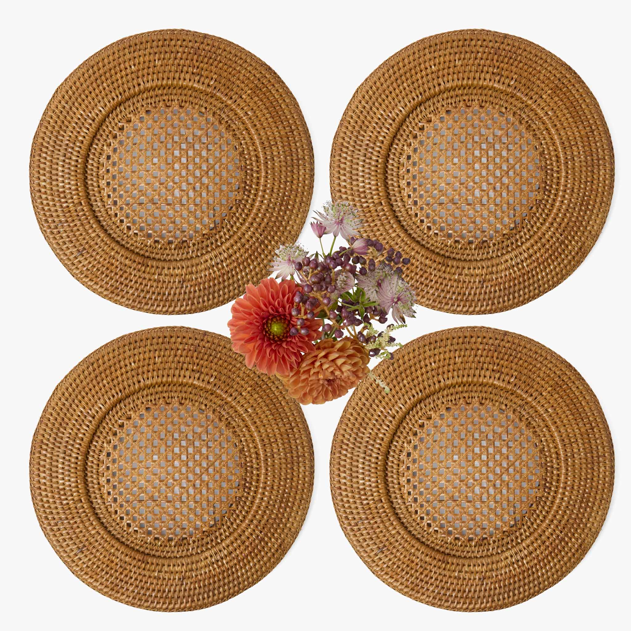 Brown Rattan Charger Plates (Set of 4)