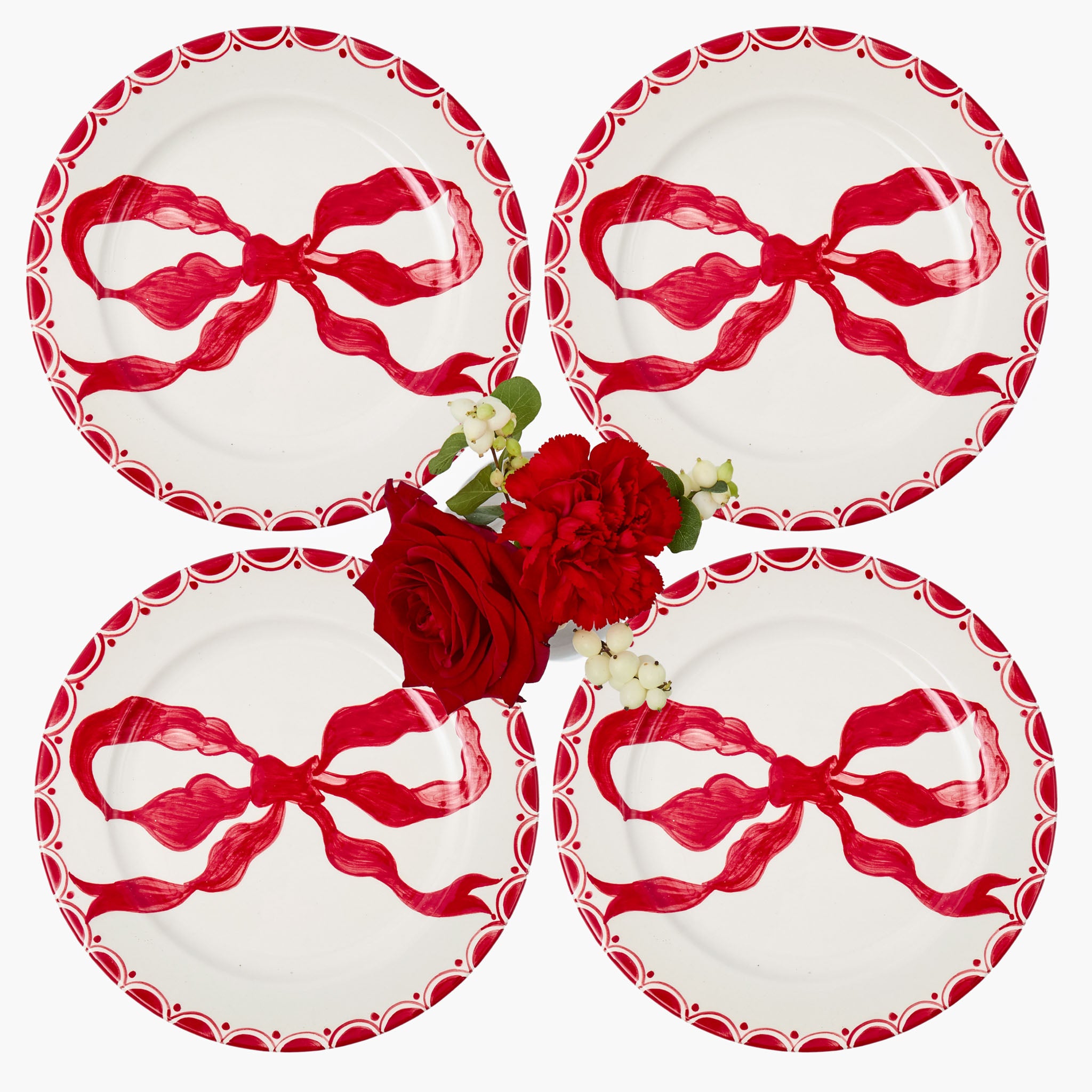Marilyn Red Bow Dinner Plates (Set of 4)