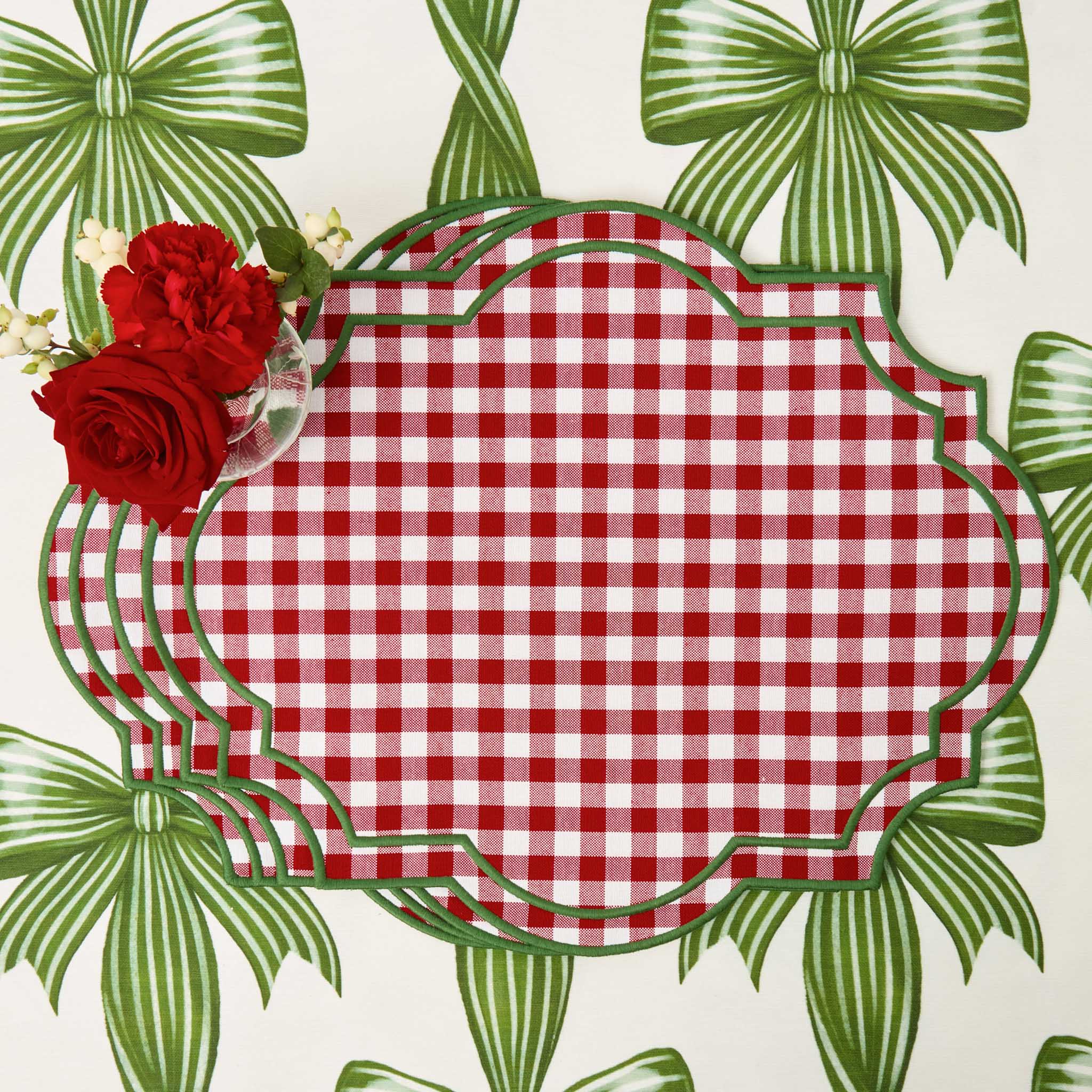 Felix Red & Green Gingham Placemats (Set of 4)