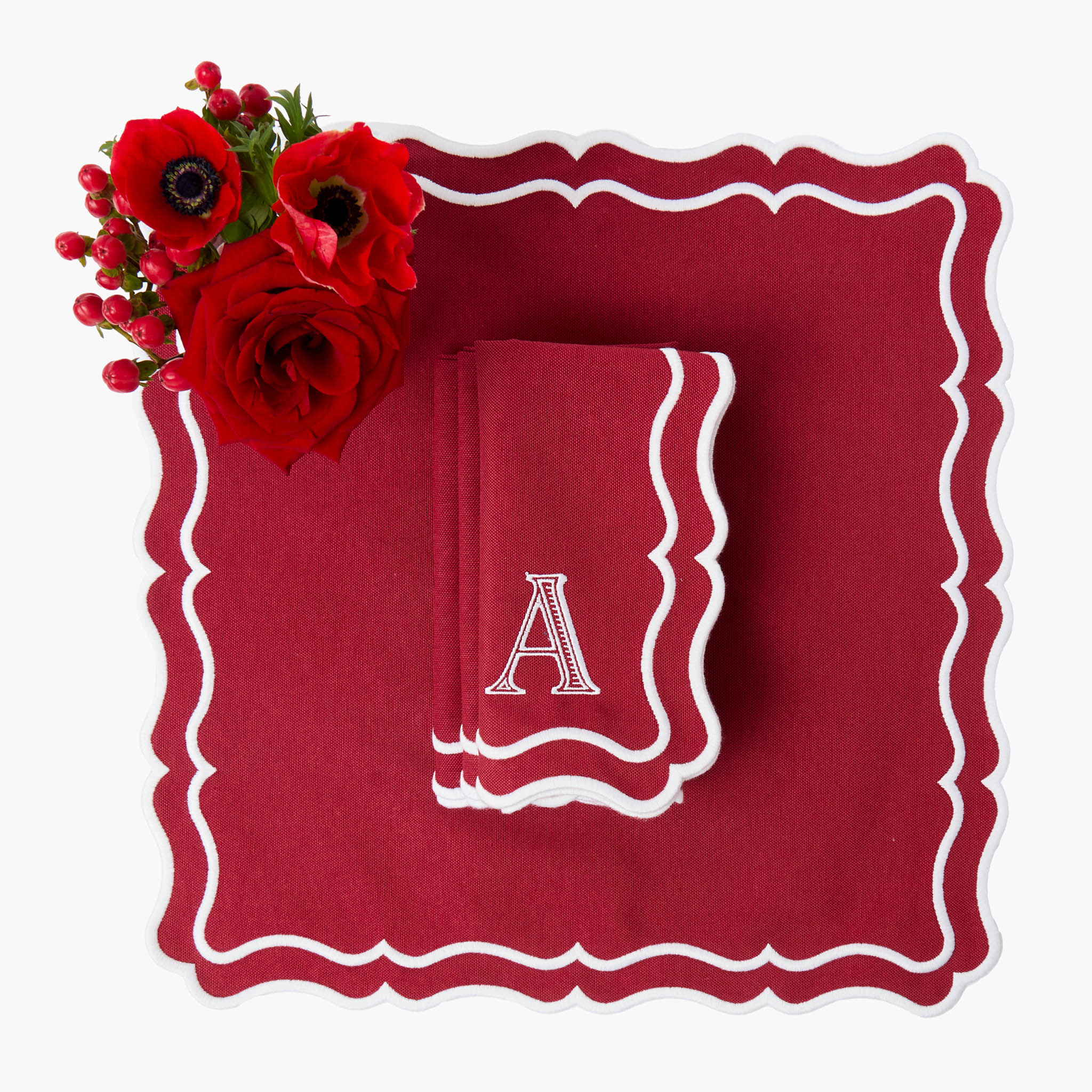 Berry Red Katherine Napkins (Set of 4)