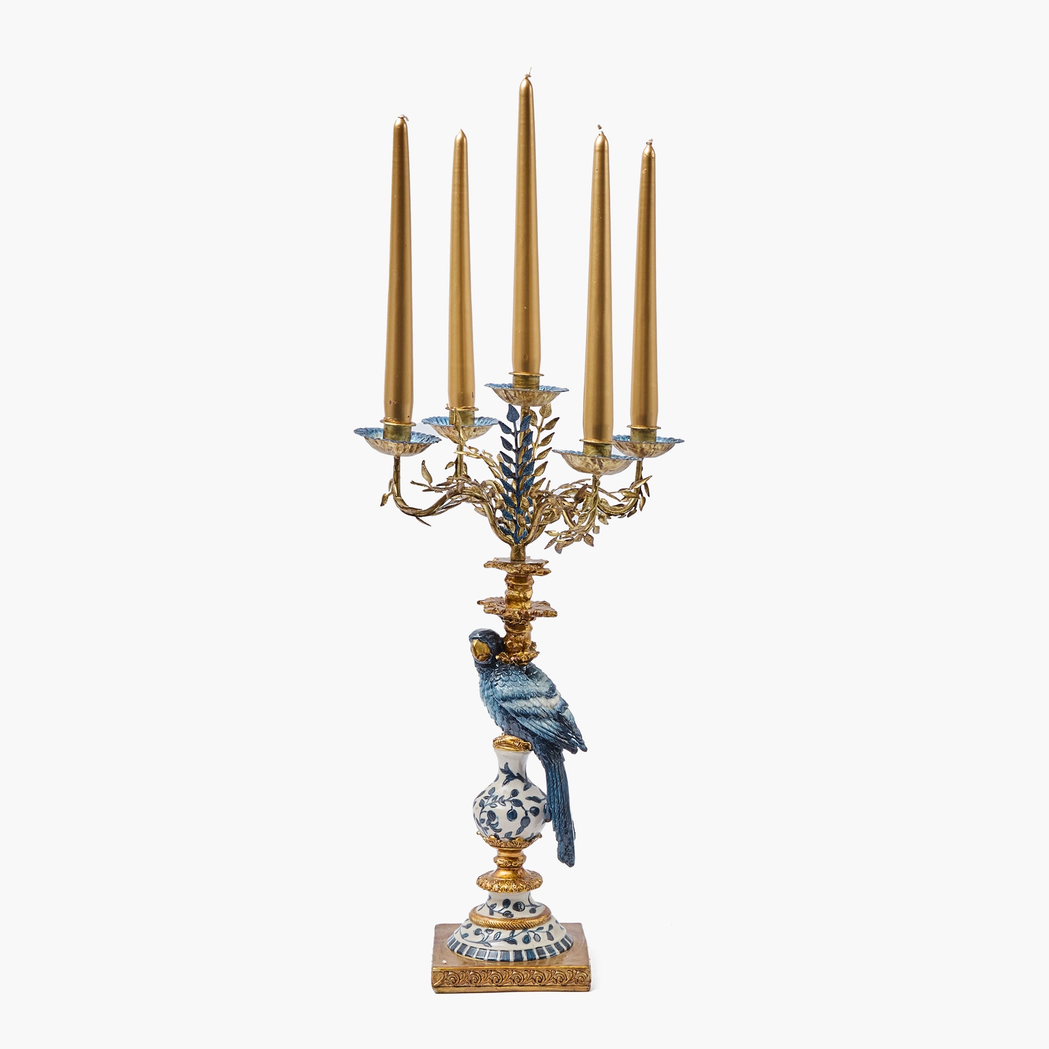 Blue Parrot Candleabra