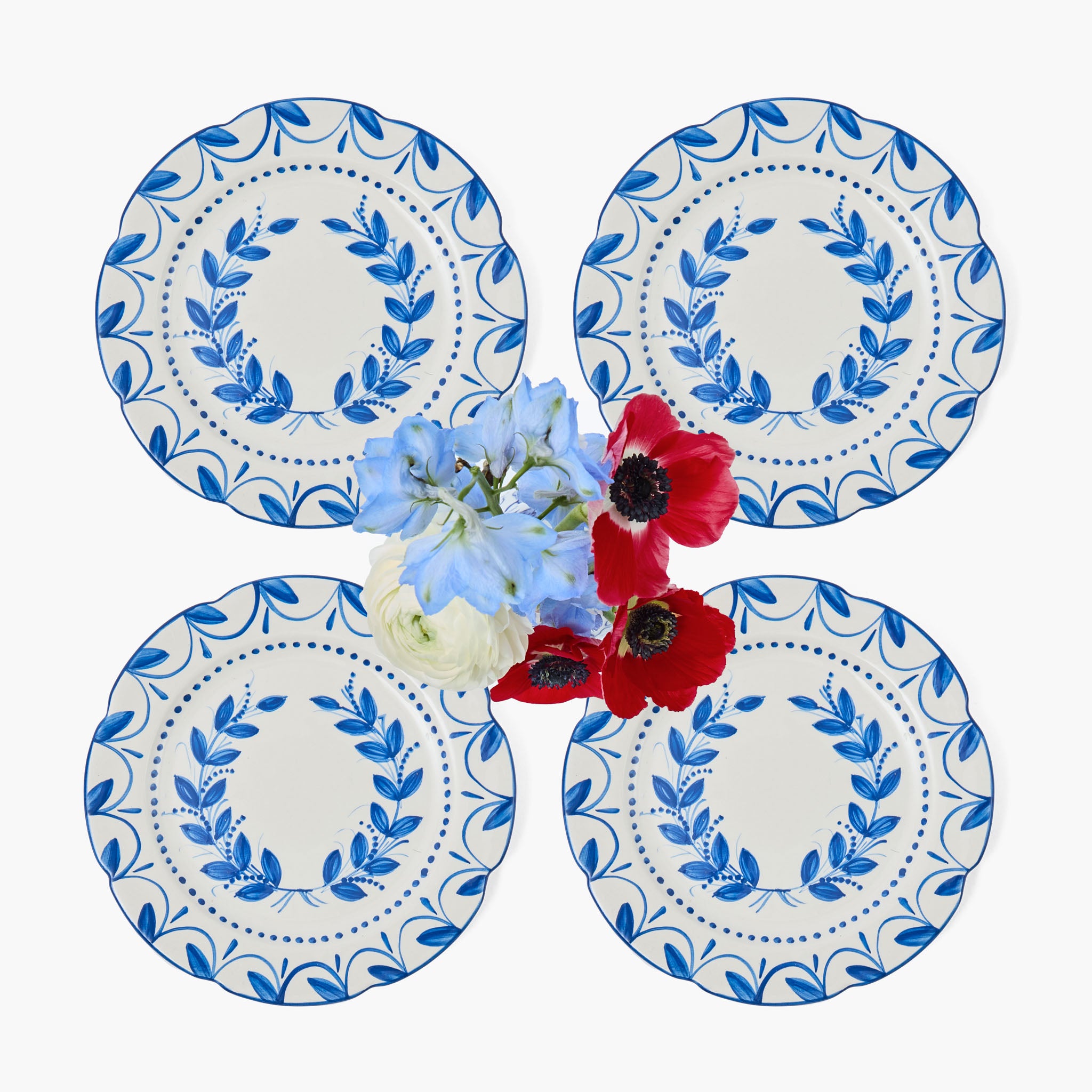 Elizabeth Blue Garland Starter Plates (Set of 4)