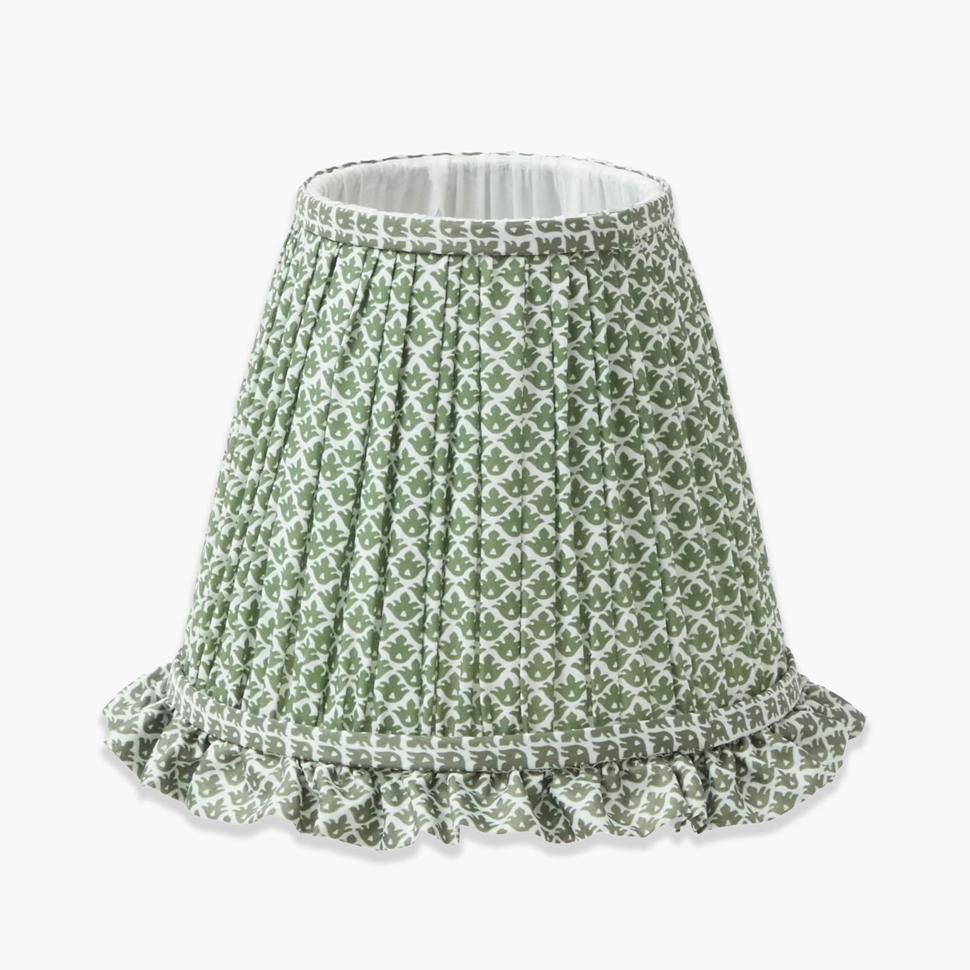 Olive Lotus Ruffle Lampshade (18cm)