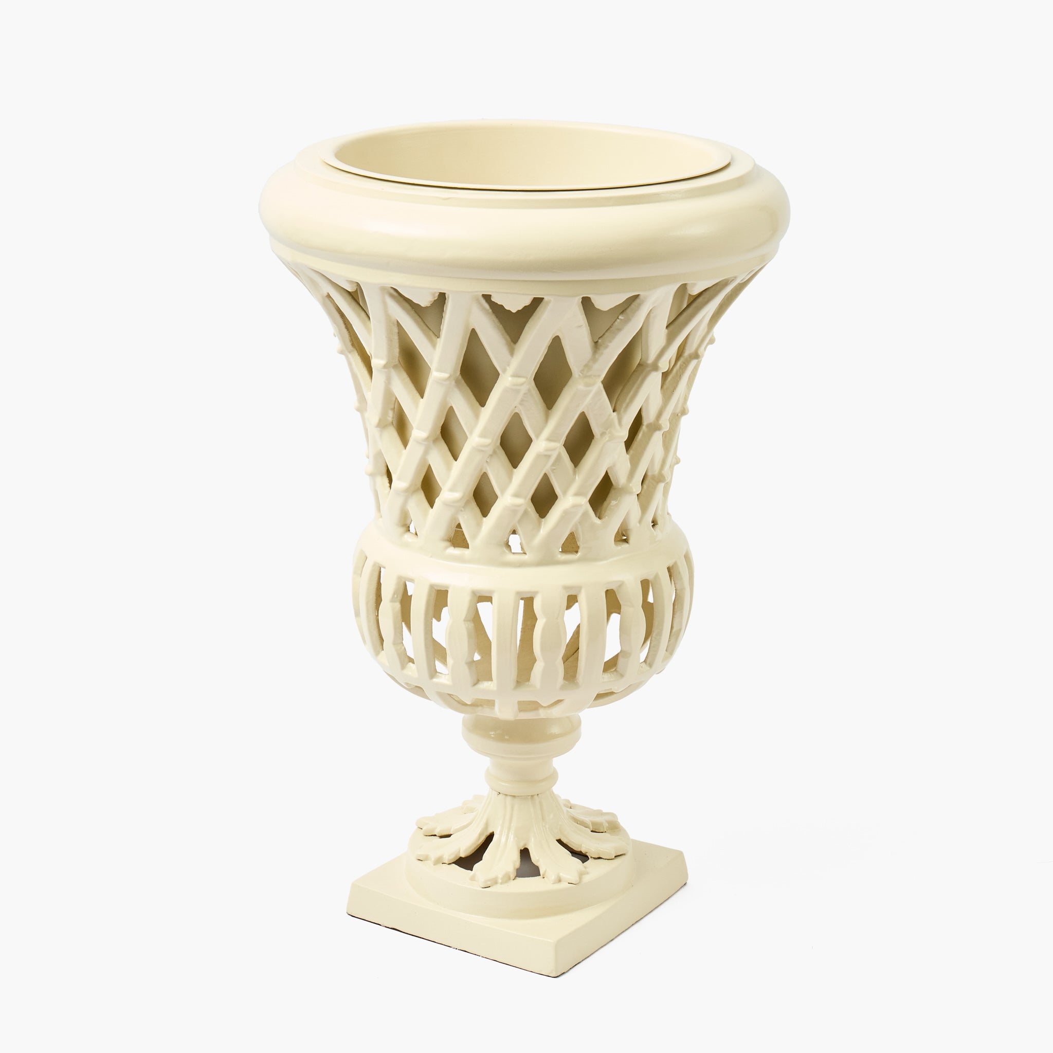 Adelaide Putty Lattice Urn & Pedestal