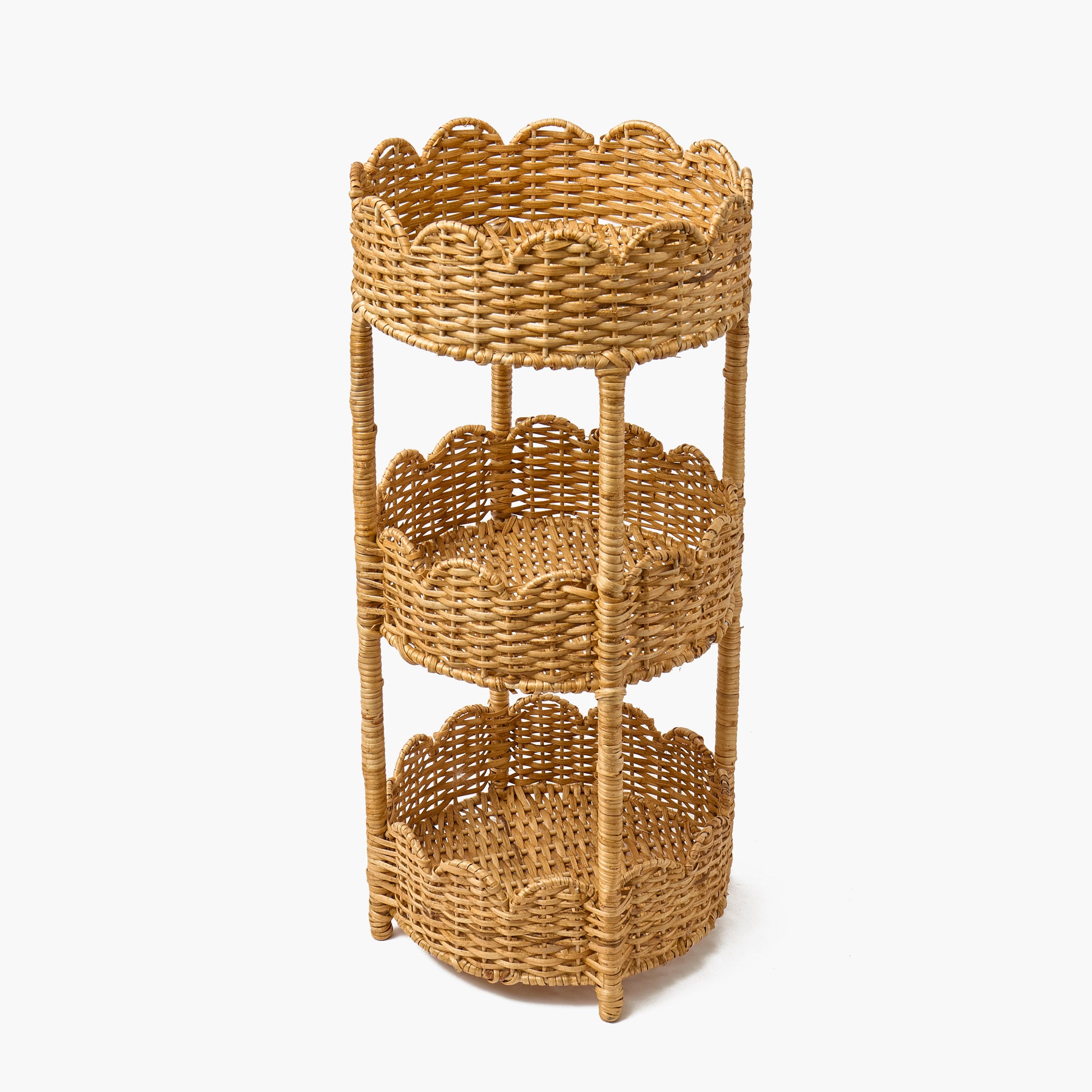 Rattan Three Tier Round Stand