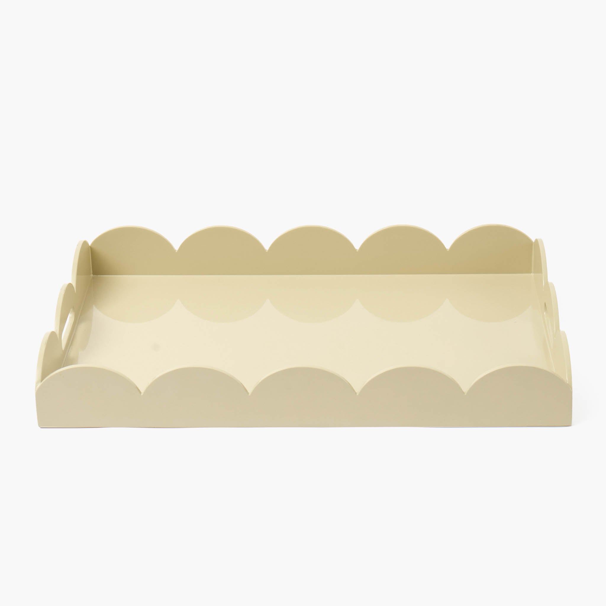 Putty Lacquer Scalloped Tray