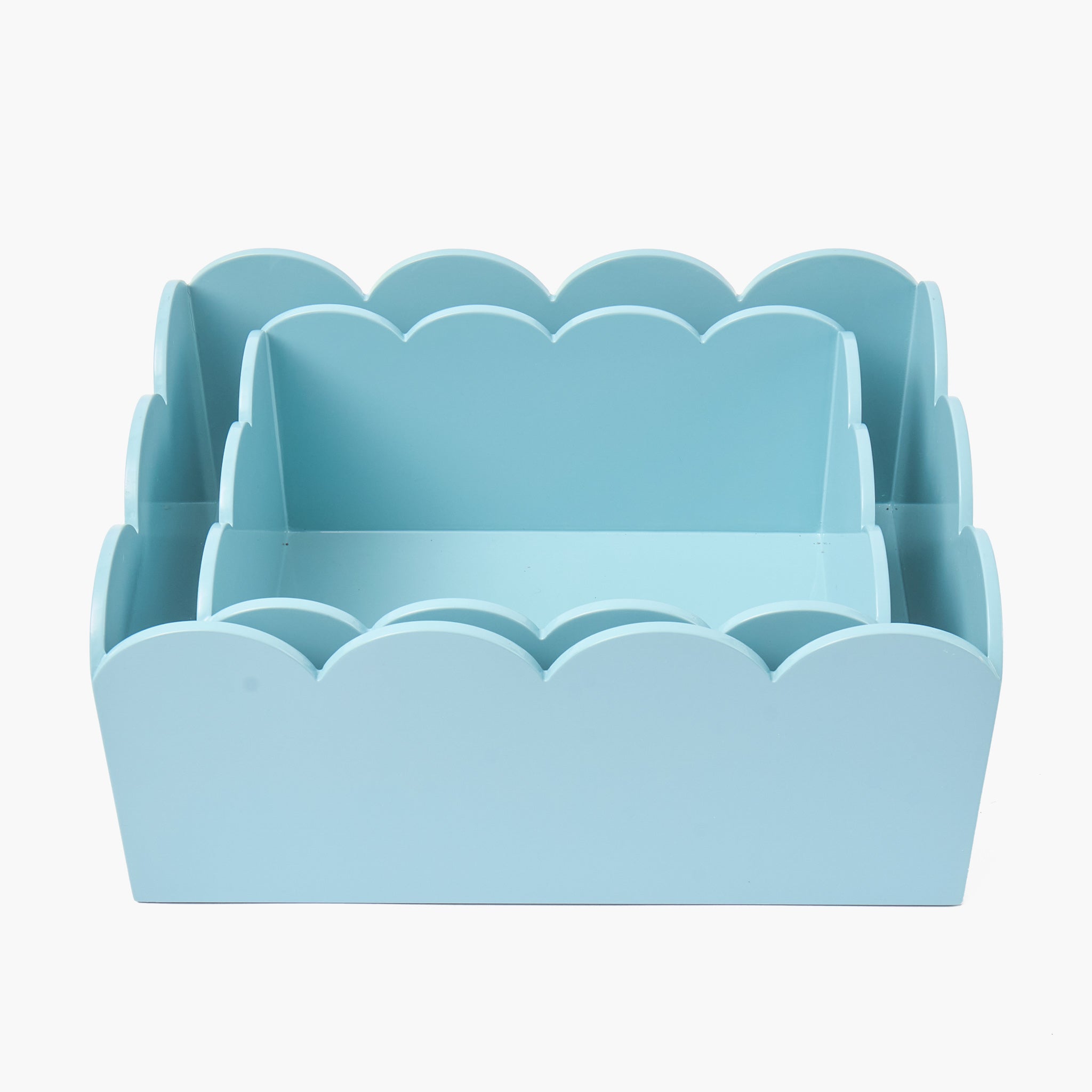 Soft Blue Lacquer Storages Boxes (Set of 2)
