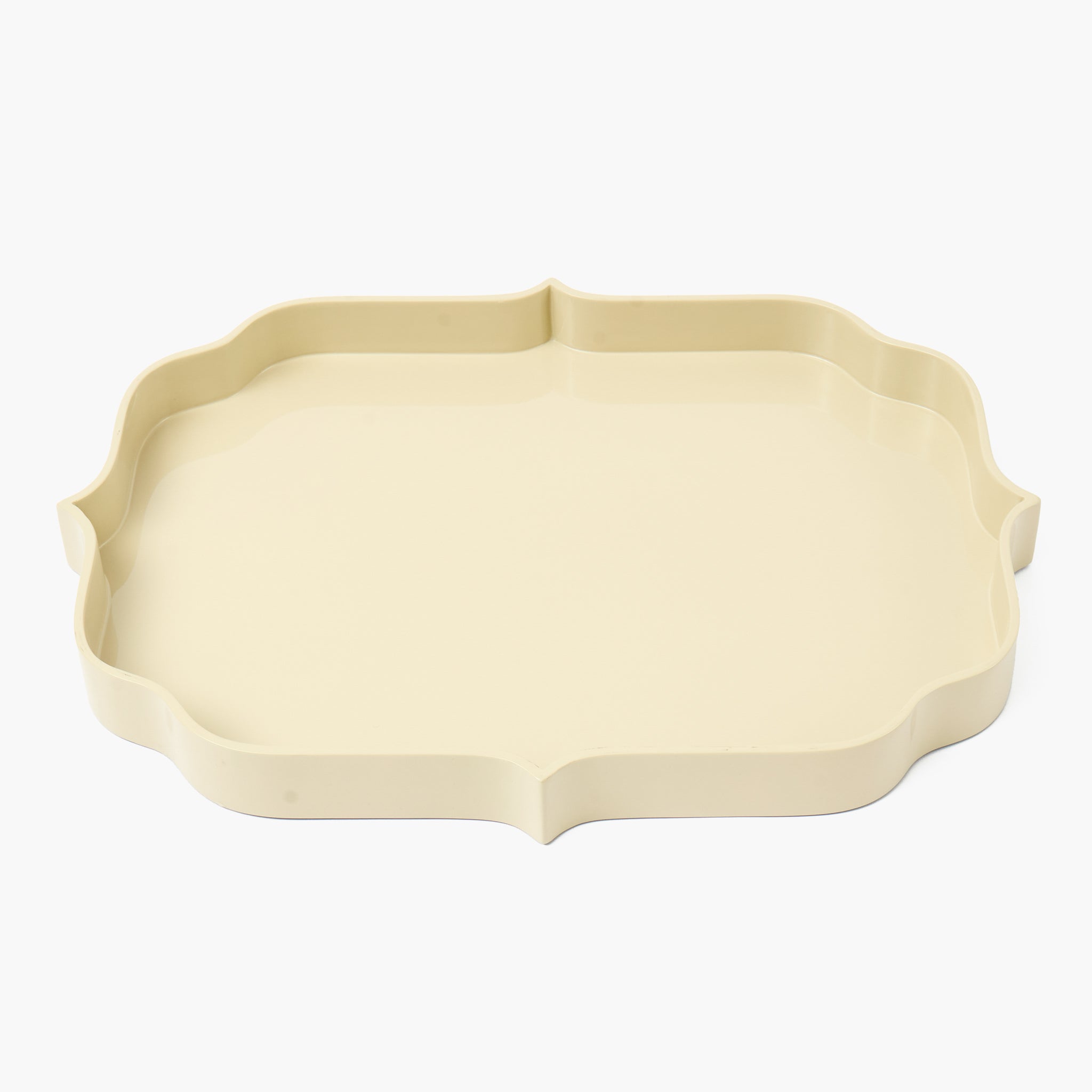 Putty Lacquer Quatrefoil Tray